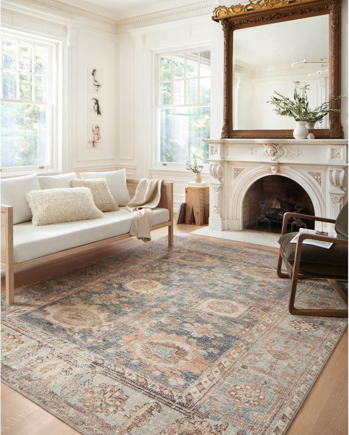 Loloi Margot Ocean/Spice Area Rug Feat. CloudPile