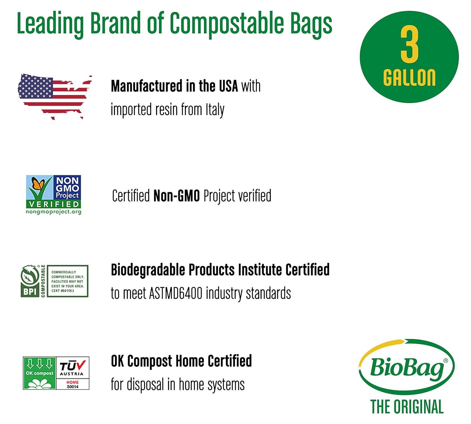 BioBag Compostable Food Trash Bags - Small - 25ct/3gal