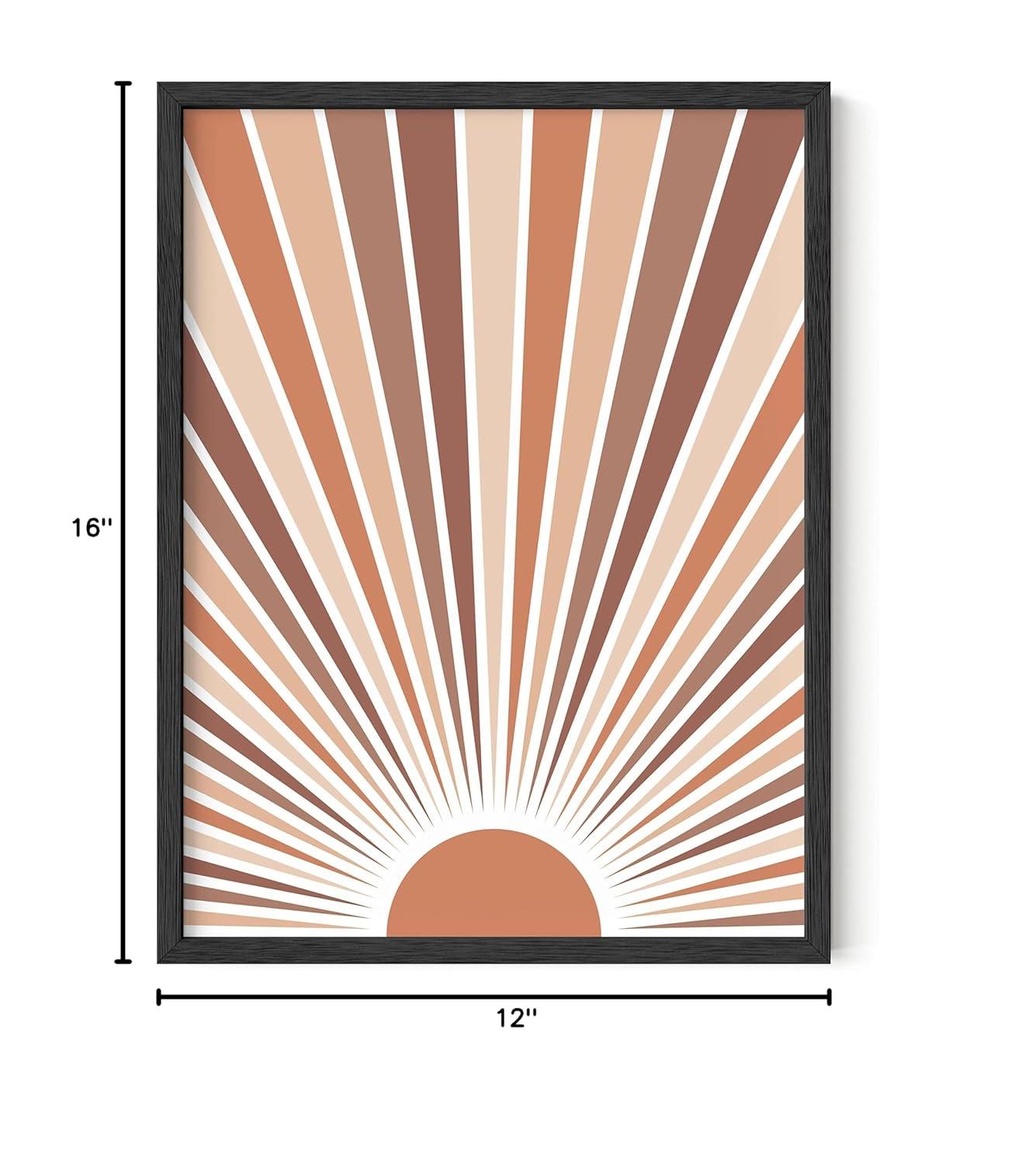HAUS AND HUES Woman Drawing Line Art Wall Decor - Female Figure Wall Art, Silhouette Drawings Artwork Line Drawing Wall Art Minimalist Wall Decor (Rainbow Sunshine, 12x16 Unframed)