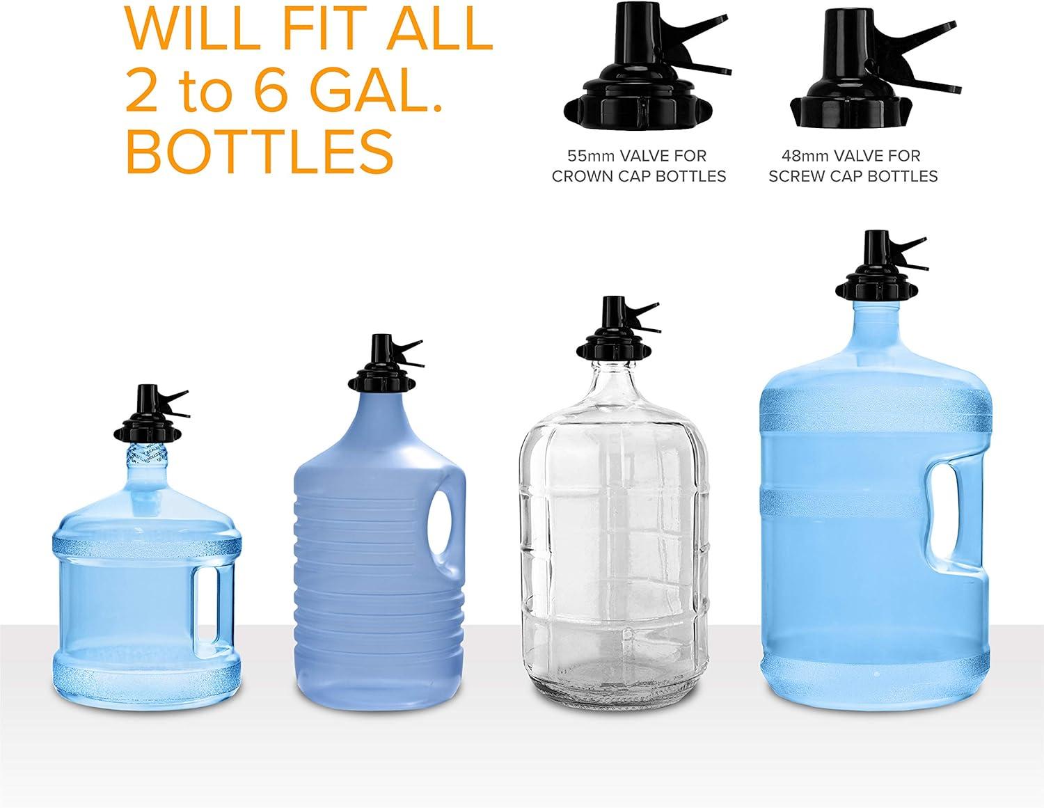 Brio Stainless Steel 3-5 Gallon Water Jug Stand with 2 Dispenser Valves, Non-Slip Water Stand with Fast Flow Water Spout