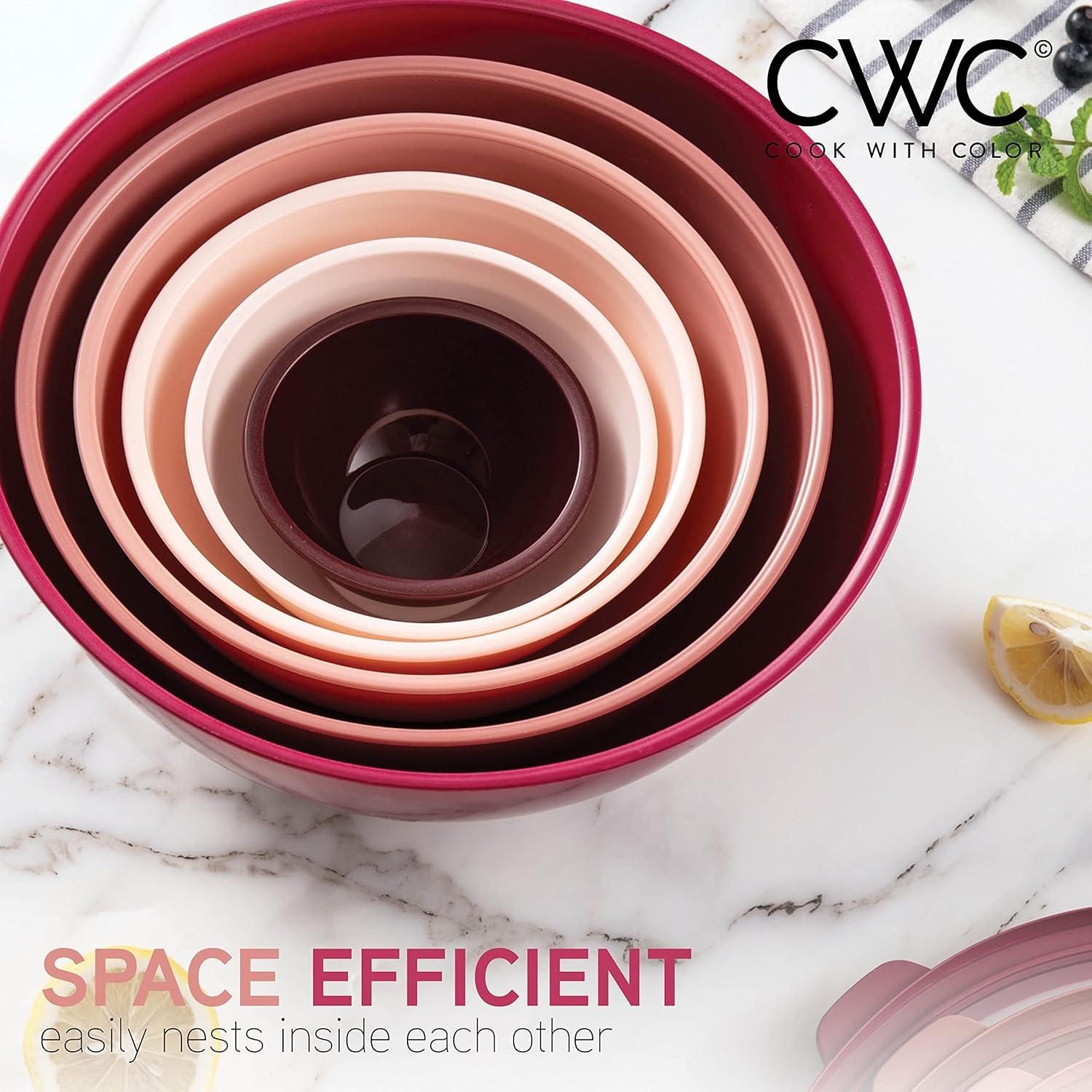 WRIWON 12 Piece Nesting Bowls Set includes 6 Prep Bowls and 6 Lids