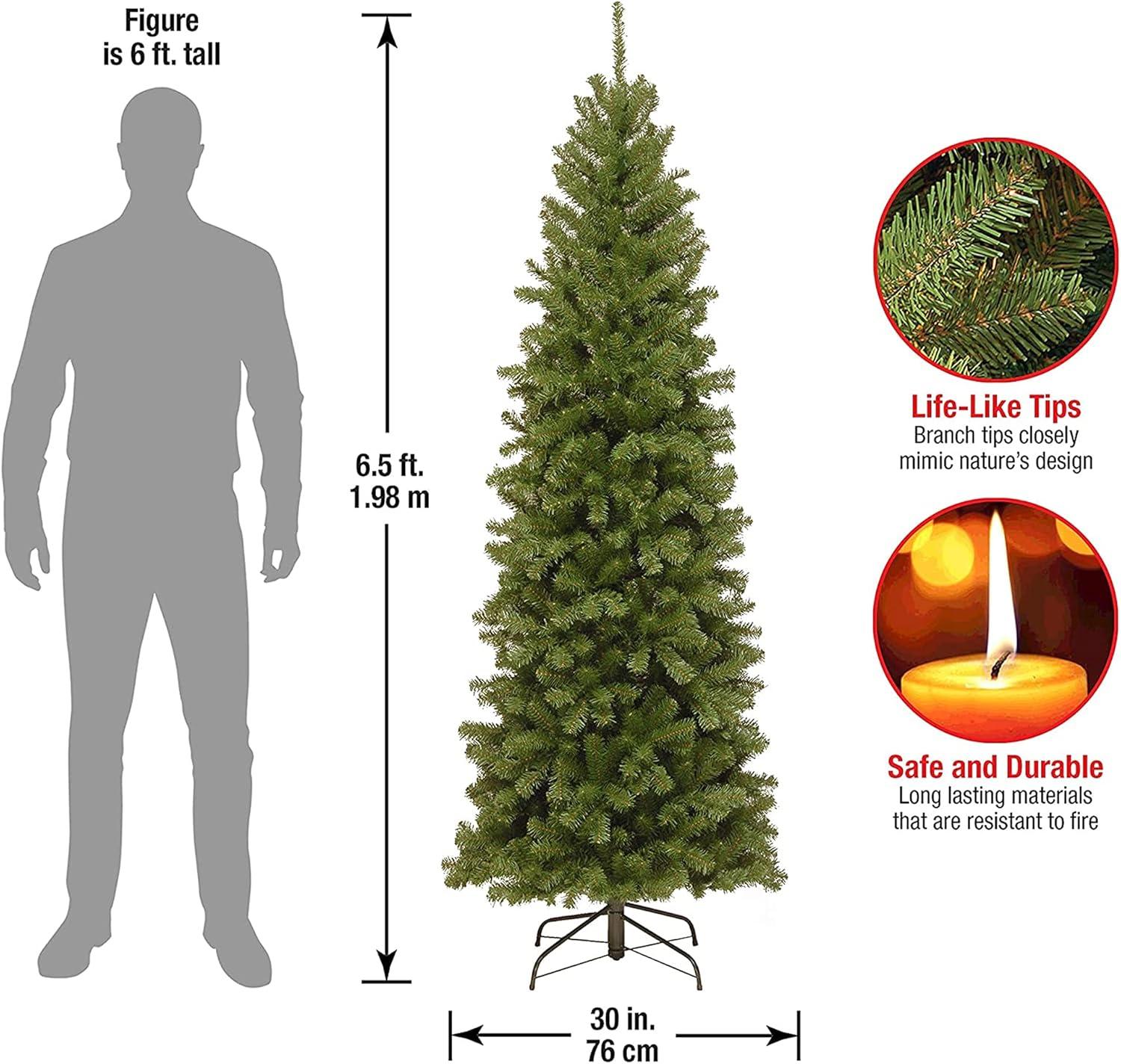 6.5' Pencil Slim North Valley Spruce Artificial Christmas Tree - National Tree Company