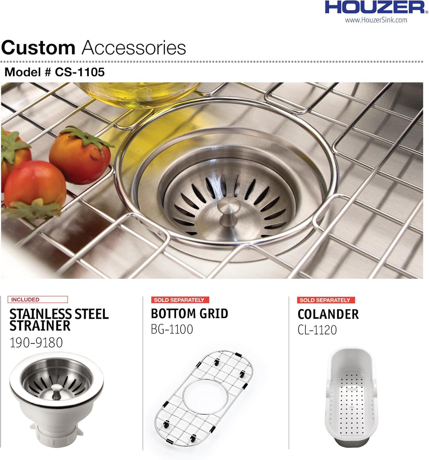 Houzer CS-1105-1 Club Series Undermount Stainless Steel Compact Bar/Prep Sink