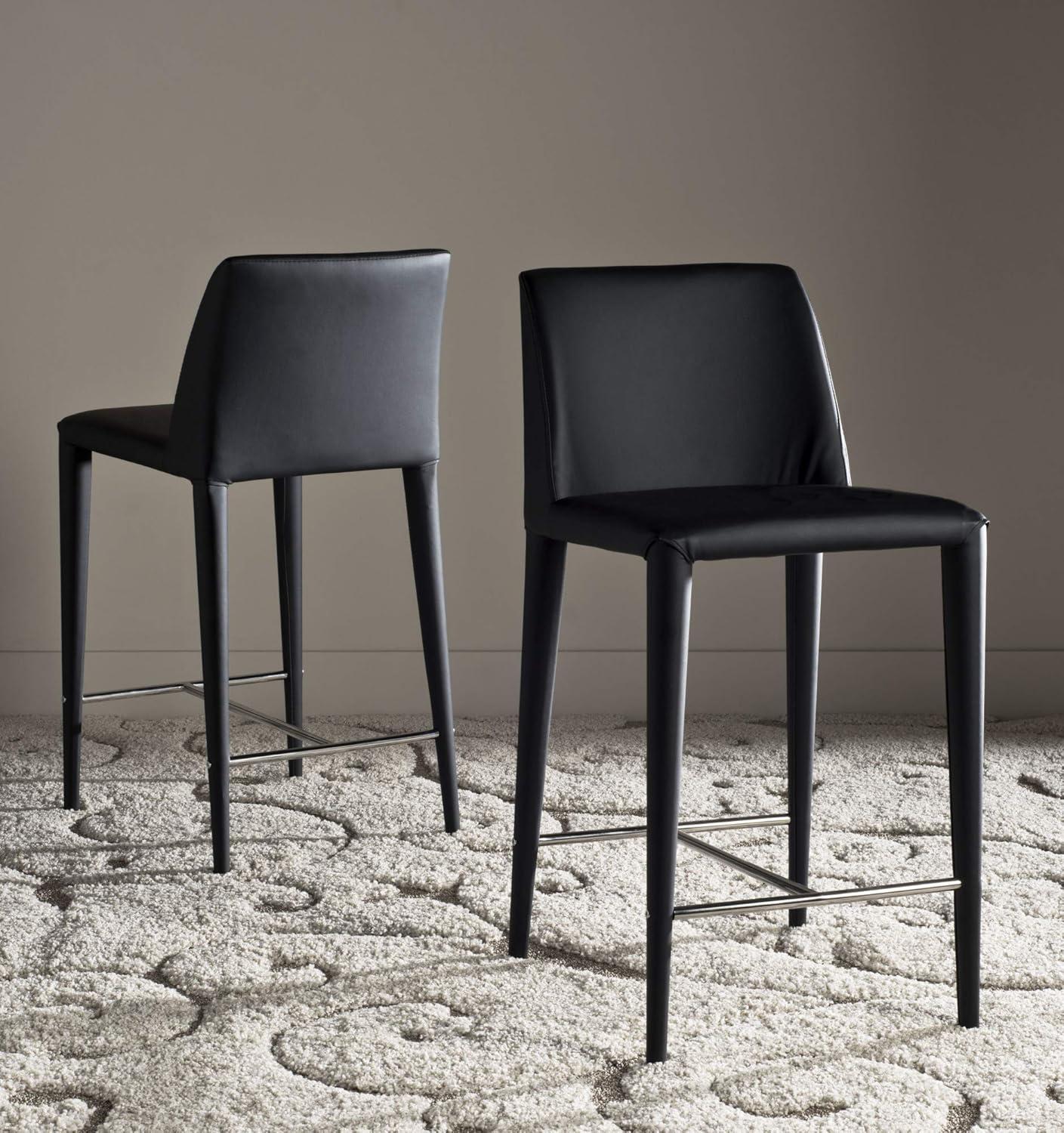 Garretson Counter Stool (Set of 2) - FOX2021 - Black - Safavieh Couture