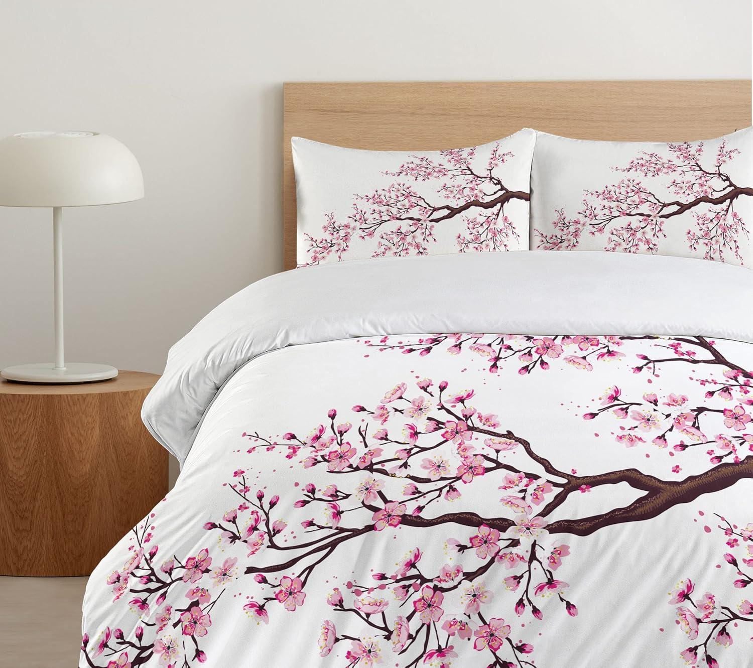 Japanese Eclectic Floral Duvet Cover Set