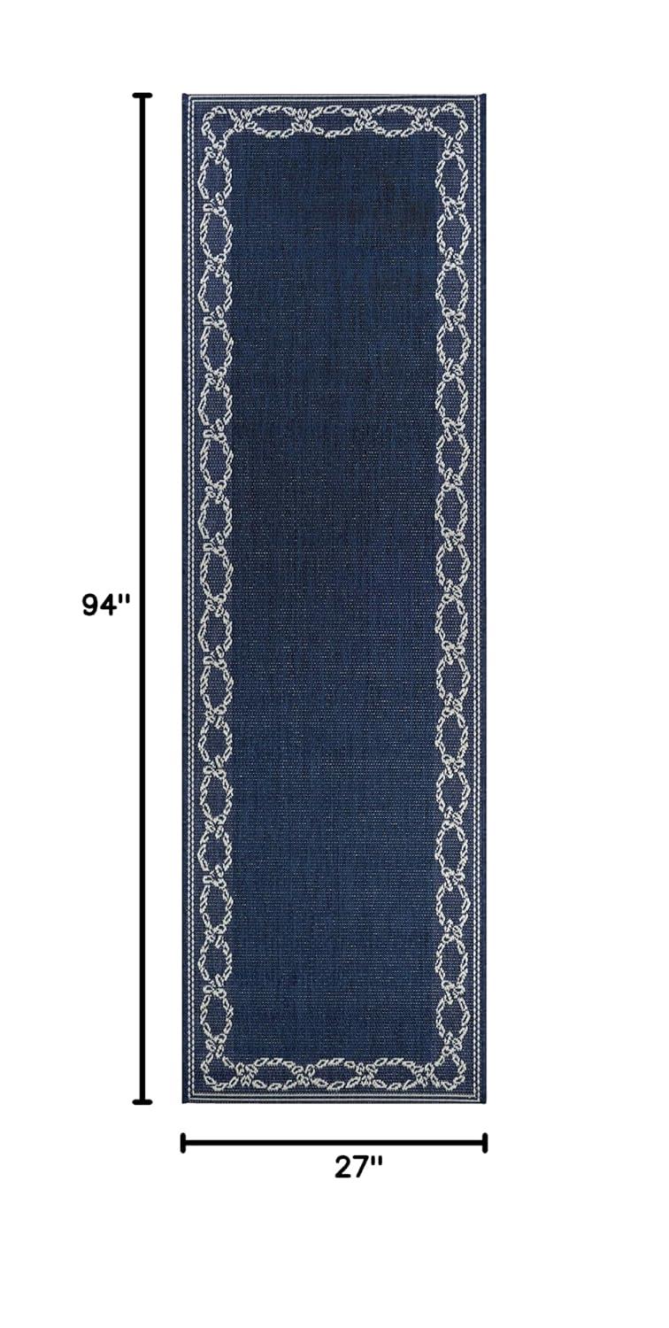 Couristan Recife Rope Knot Area Rug, 7'6" x 10'9", Ivory-Indigo