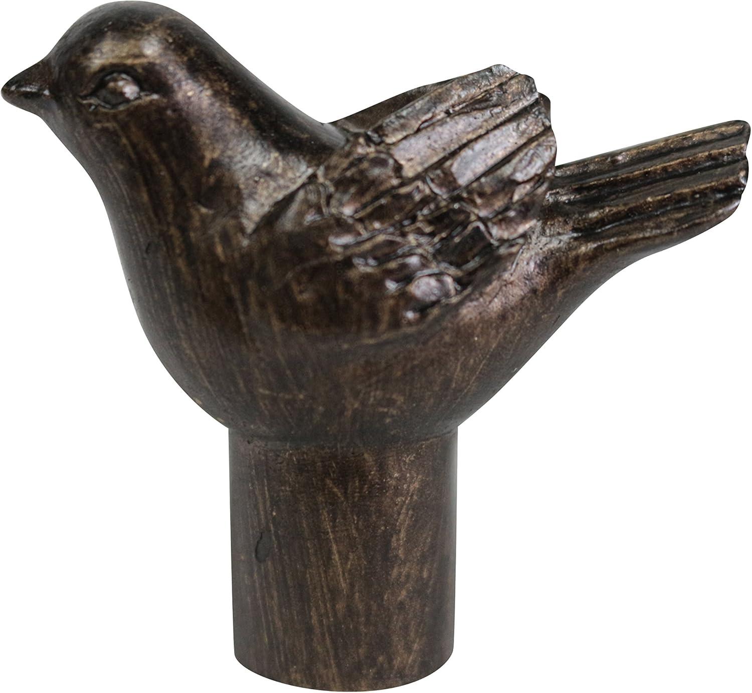 Antique Bronze Bird Resin Lamp Finial, 1.75-inch Tall