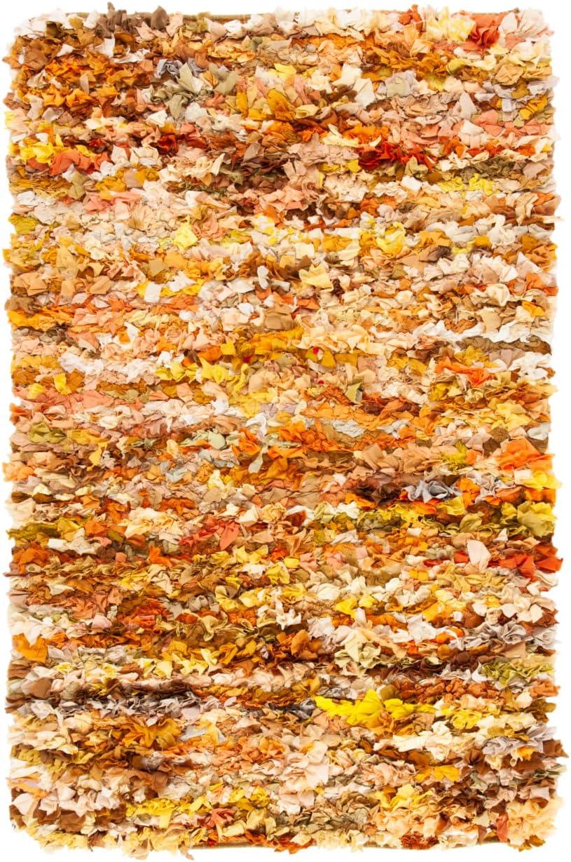 Rio Shag SG951 Hand Woven Indoor Area Rug - Gold/Multi - 5'x8' - Safavieh