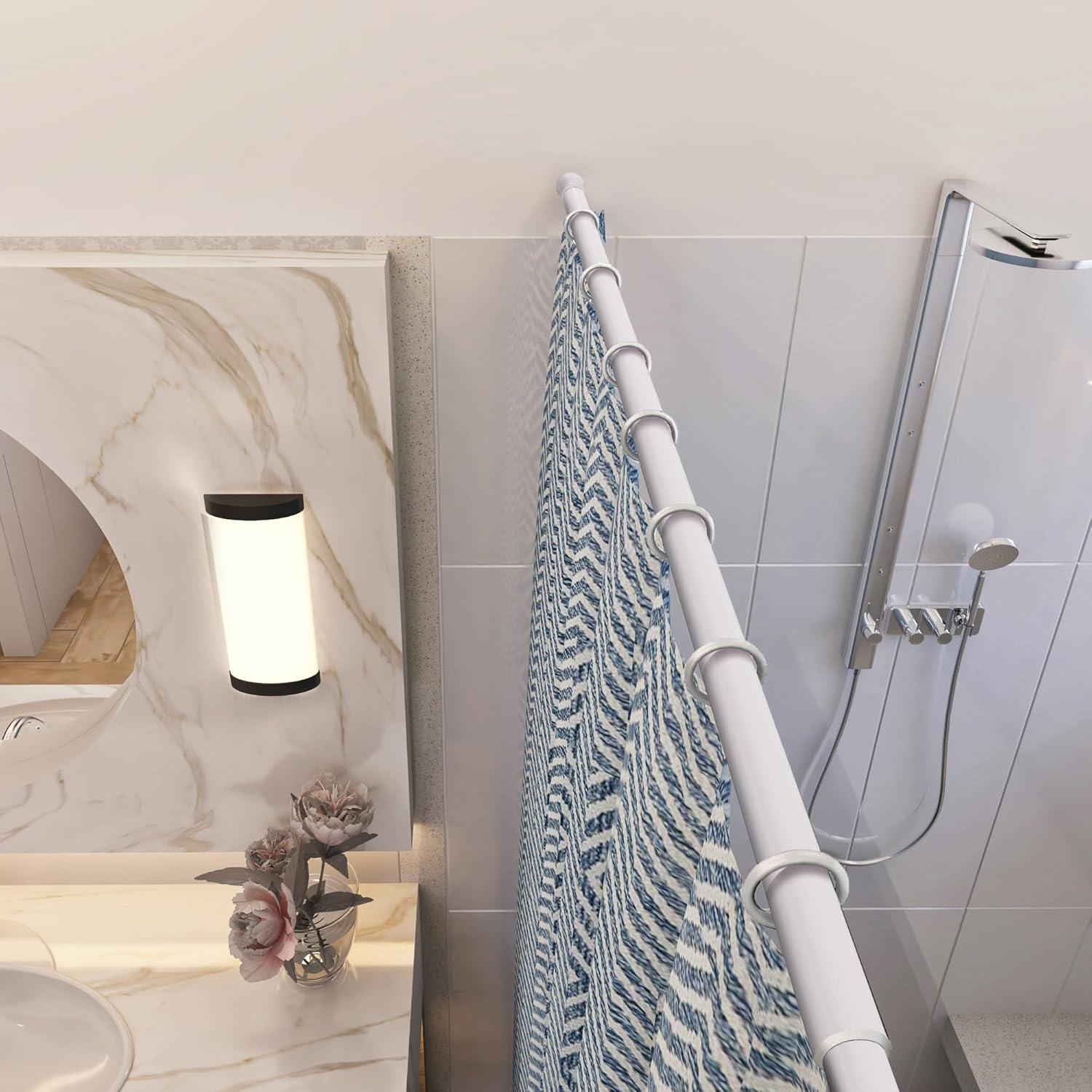 Design House Classic Adjustable Straight Tension Shower Curtain Rod for Bathroom