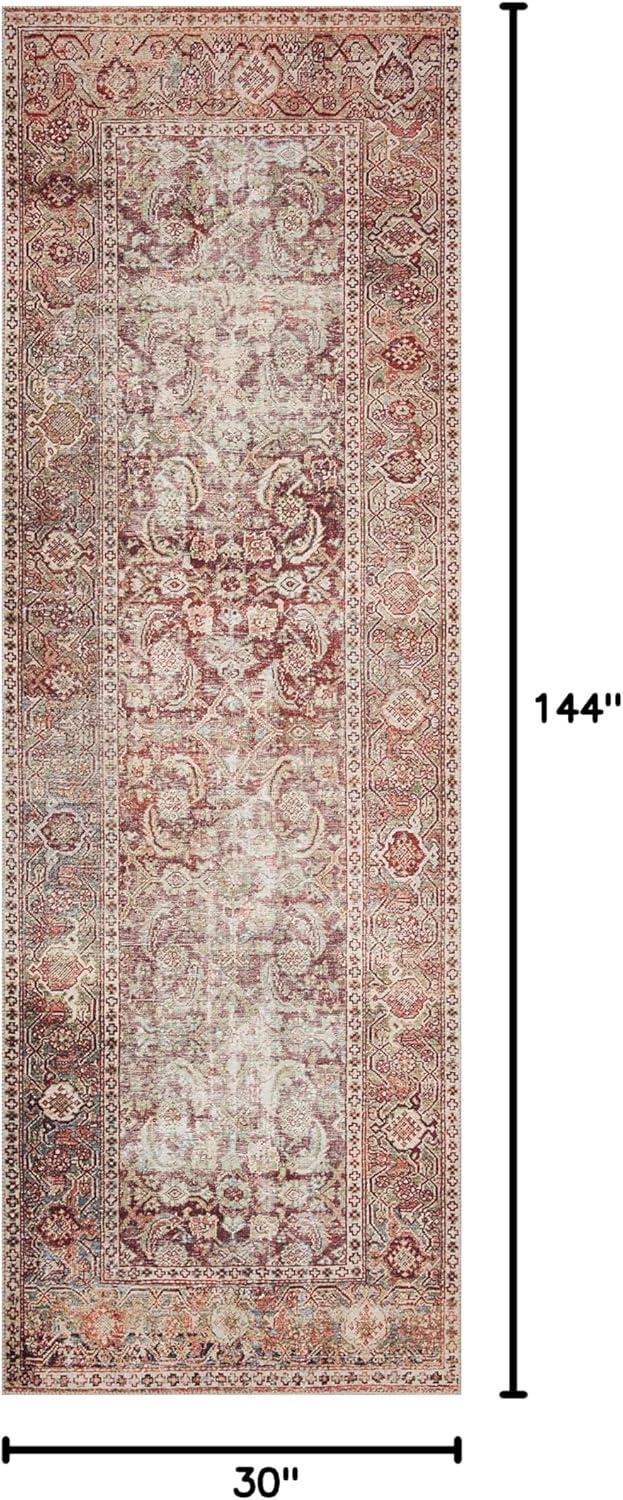 Layla Red and Beige Synthetic Runner Rug 2'-6" x 12'-0"