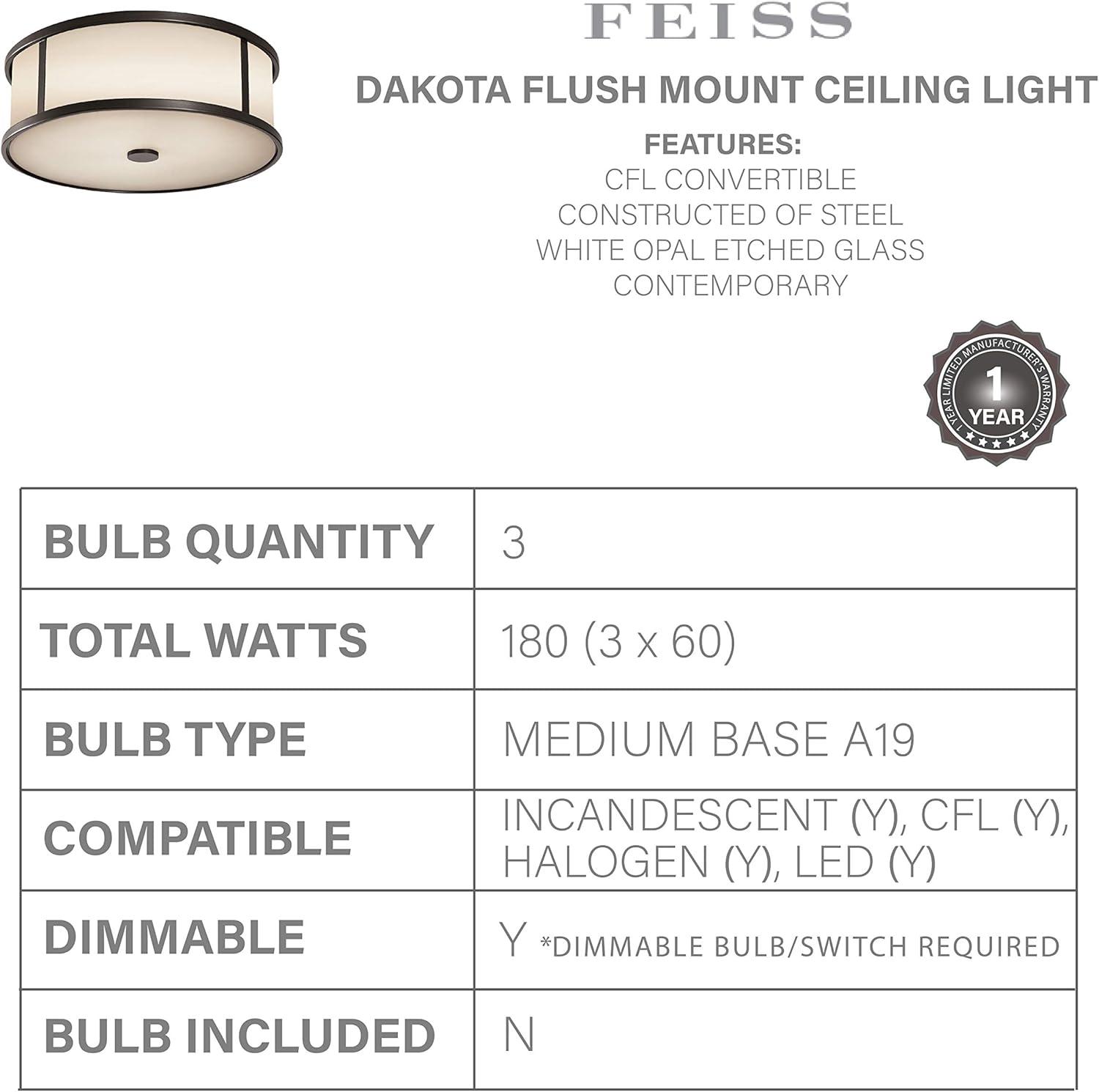Espresso Finish Dakota Drum Ceiling Light with White Opal Glass