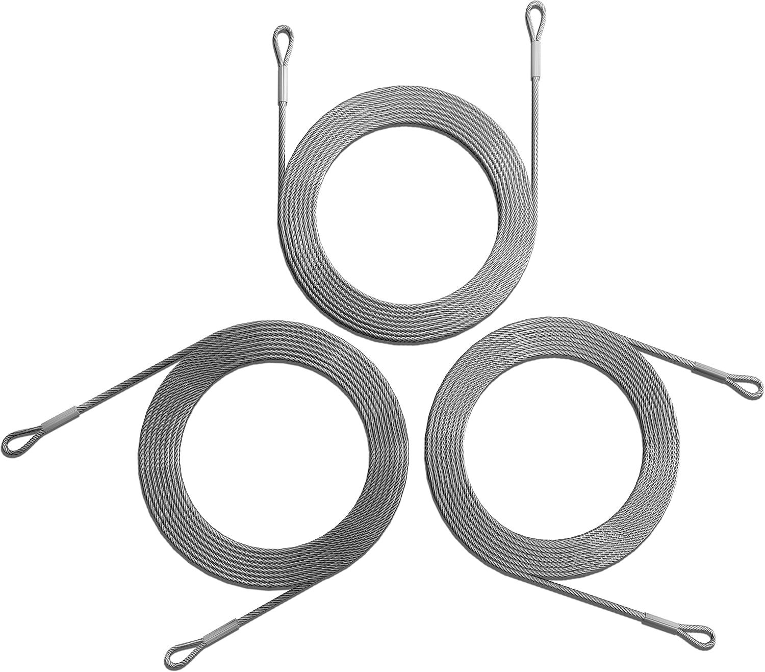 ColourTree 36ft x 12ft Silver Triangle Wire Cable Ropes, for Sun Shade Canopy