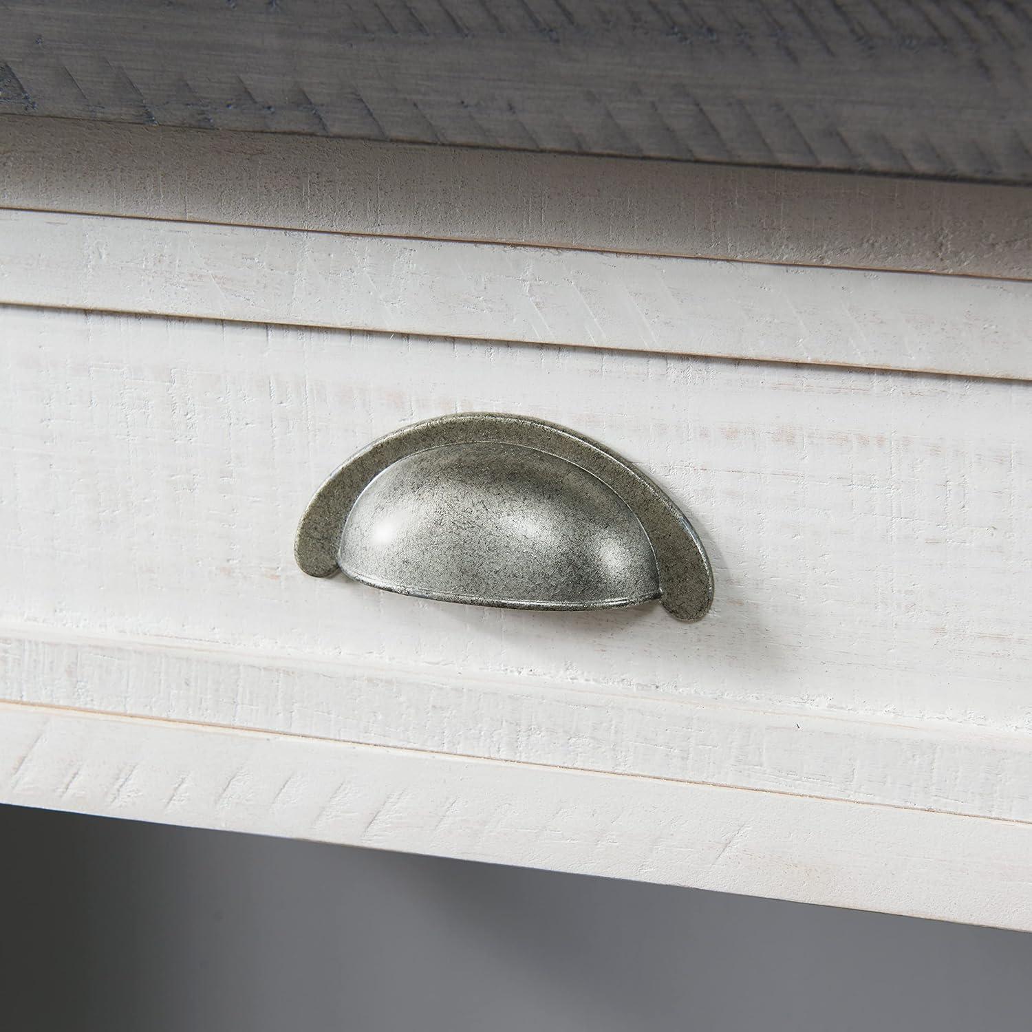 Martin Svensson Home Monterey 57" Lift-Top Desk with Fingerprint Lock, White Stain and Grey