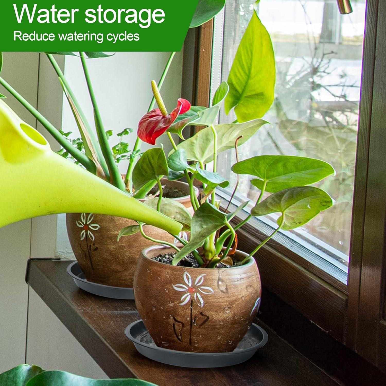 Tripumer 12Pack Plant Saucers 6inch/8inch/10inch Black Plant Saucers Plastic Planter Trays Round Trays Heavy Duty Drip Trays Perfect for Indoor and Outdoor Plants