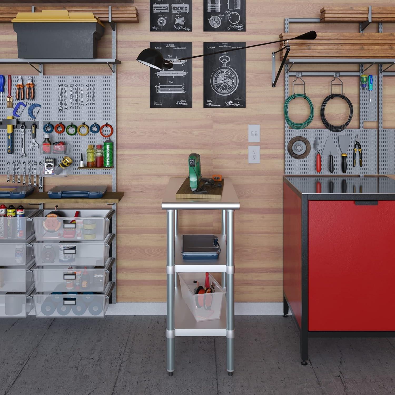 Stainless Steel Work Table with 2 Shelves