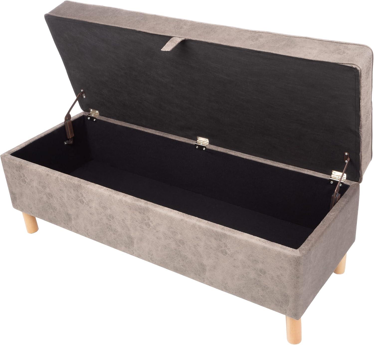 Lavish Home Upholstered Storage Ottoman with Lift Top