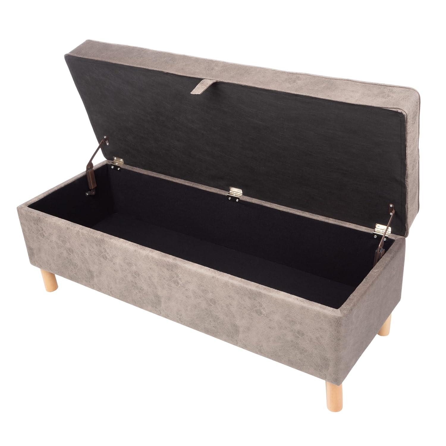 Lavish Home Upholstered Storage Ottoman with Lift Top