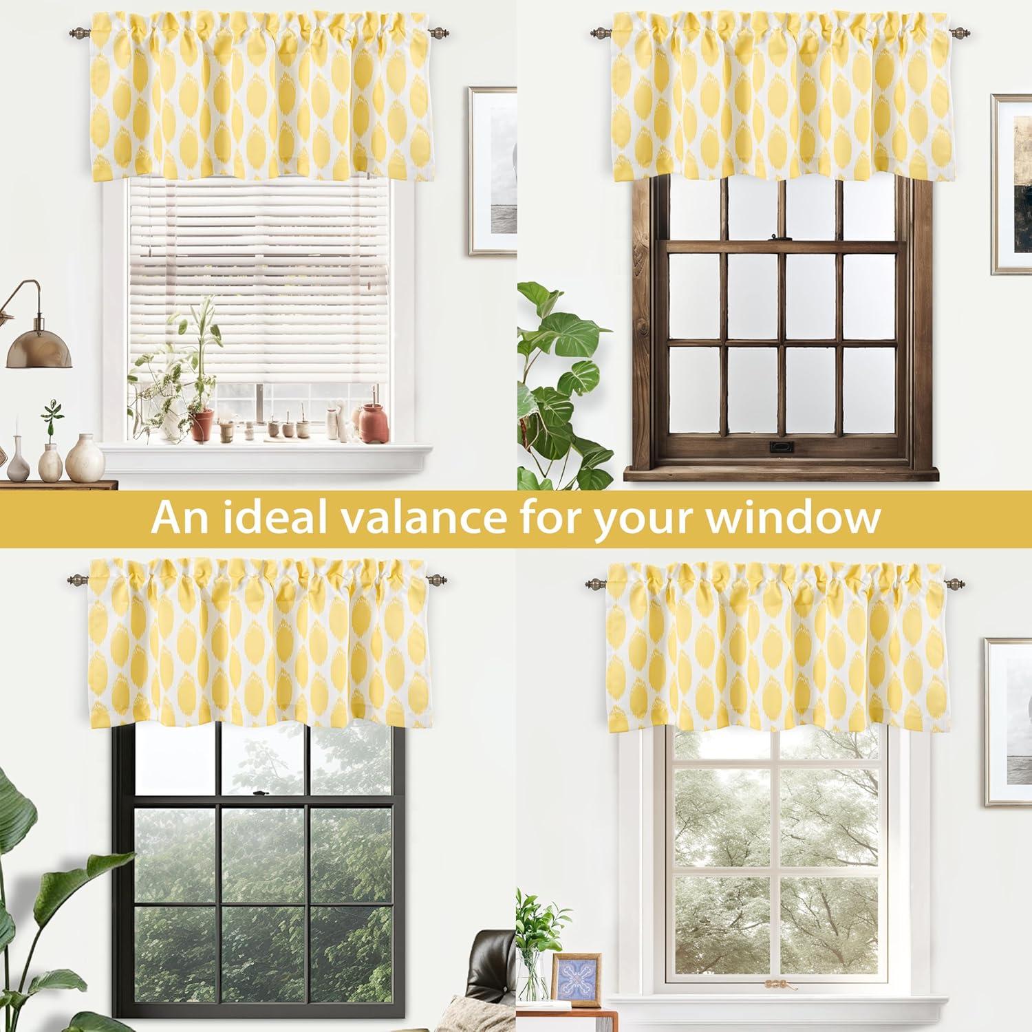 Charo Geometric Tailored 52'' W Window Valance in