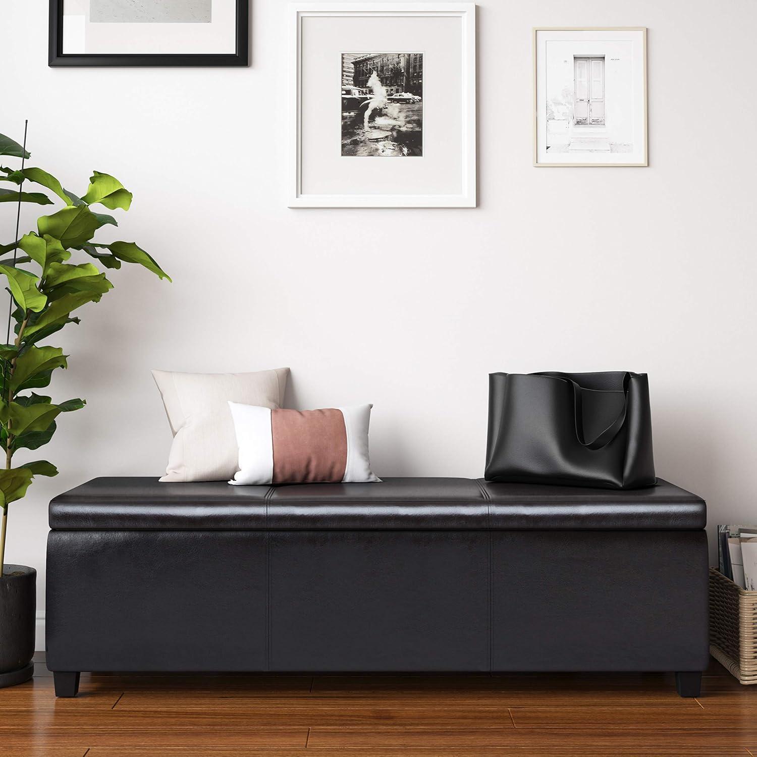 Simpli Home Avalon Extra Large Storage Ottoman Bench,Assembled