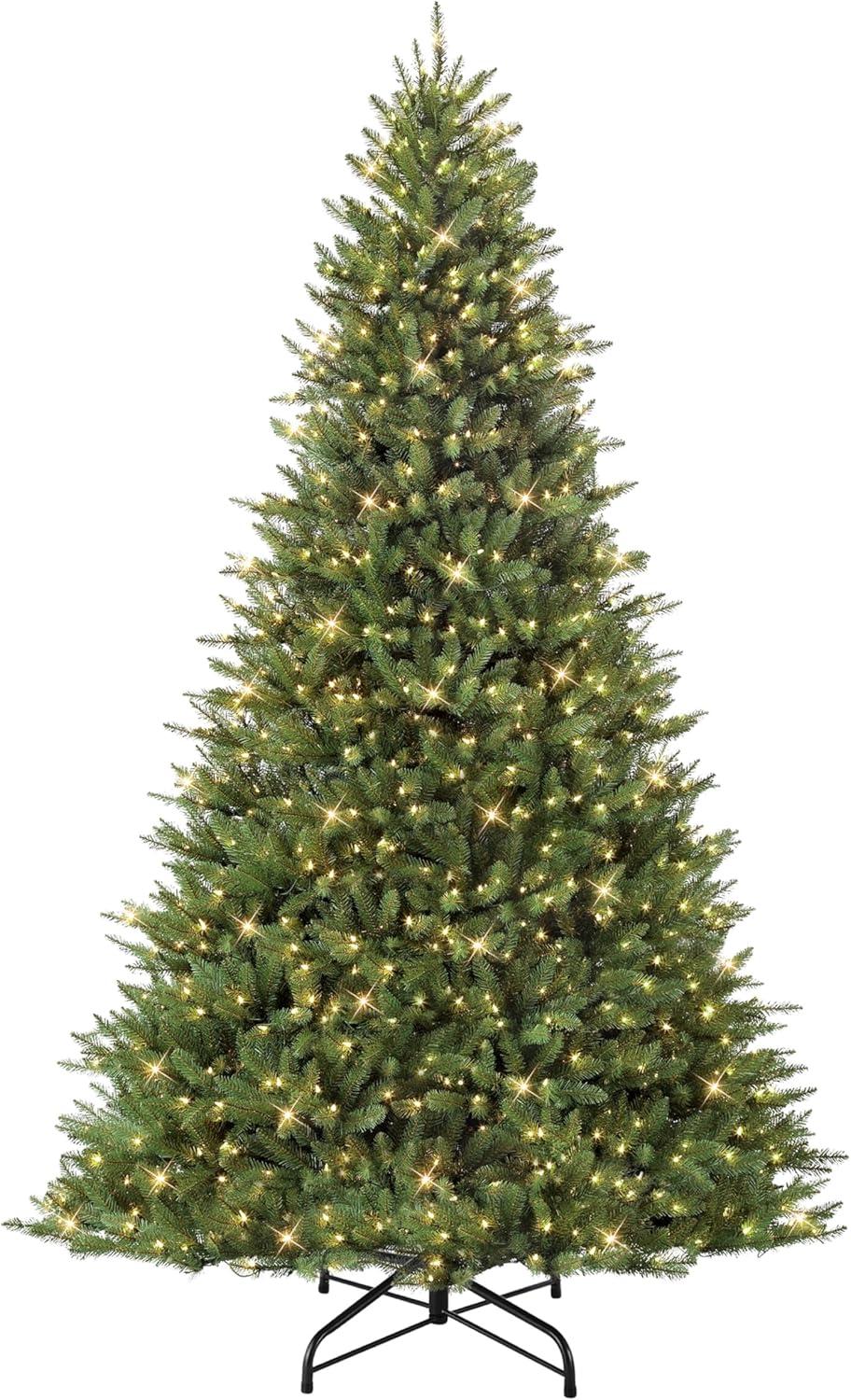 Puleo International 9' Pre-Lit Fraser Fir Artificial Christmas Tree with 1000 Clear UL Listed Lights