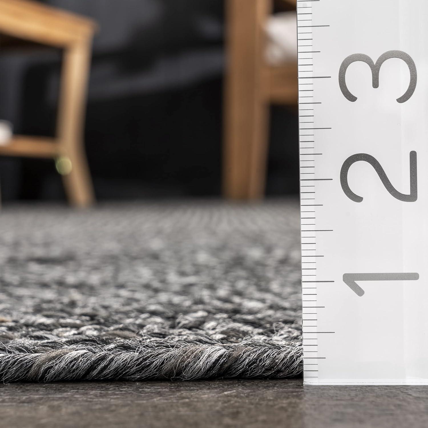 nuLOOM Wynn Braided Indoor/Outdoor Area Rug, Oval 4' x 6', Charcoal
