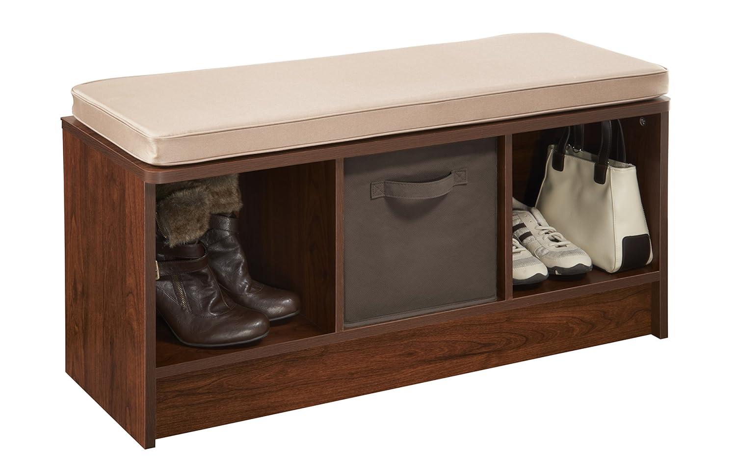 ClosetMaid Cubeicals 3-Cube Storage Bench with Tan Cushion