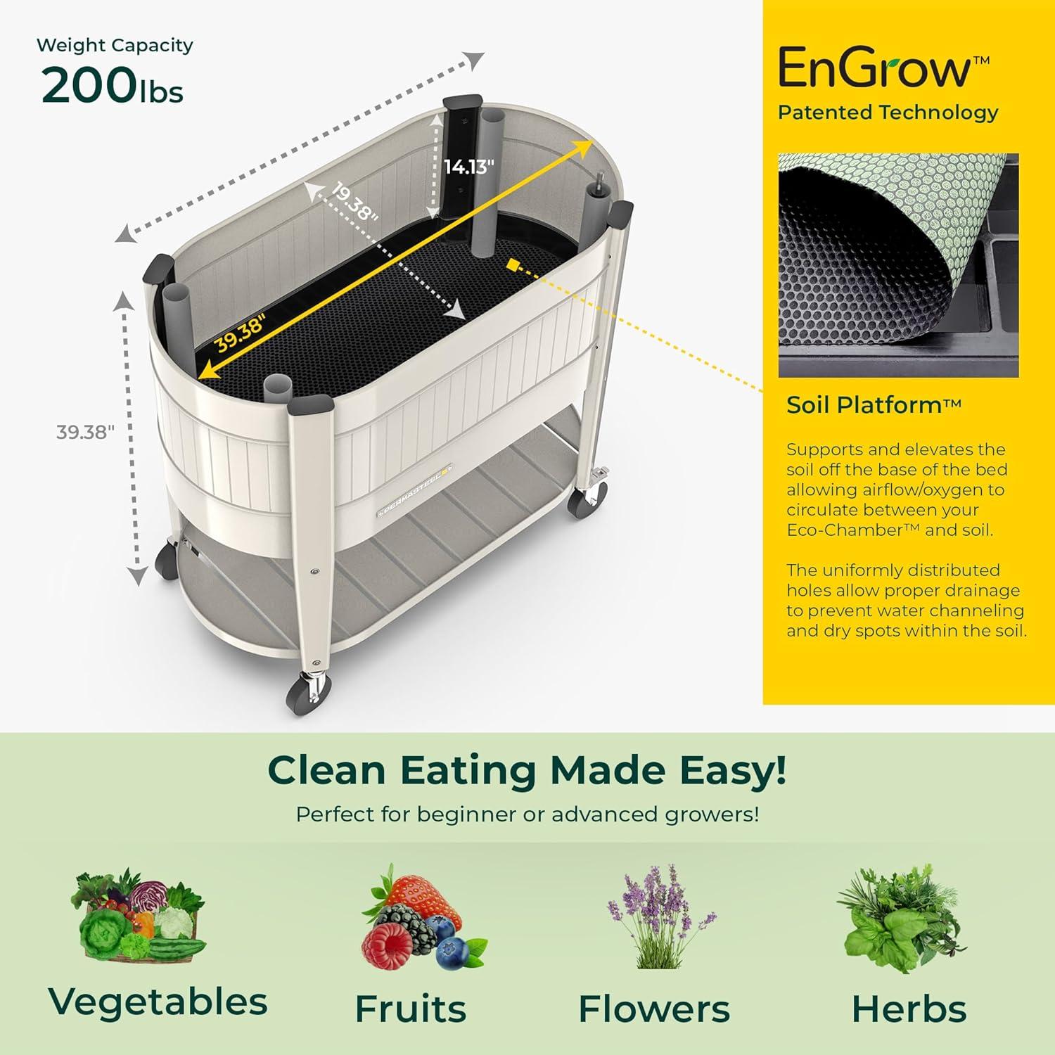 Permasteel Elevated Garden Bed with EnGrow TrueSoil Technology