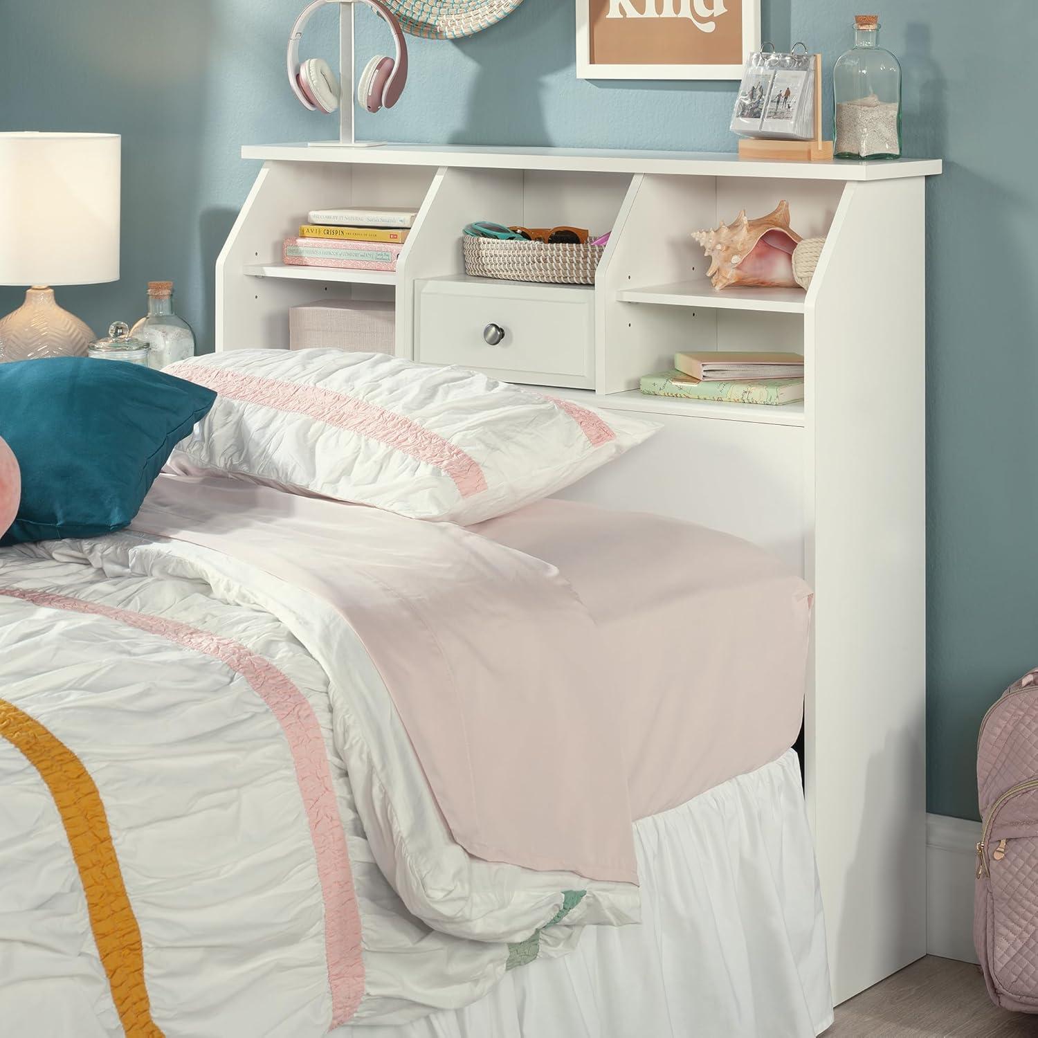 Sauder Shoal Creek Twin Bookcase Headboard, White Finish