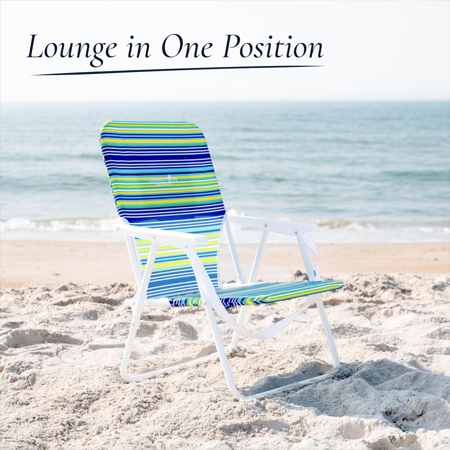 Caribbean Joe Burlap Folding Beach Chair