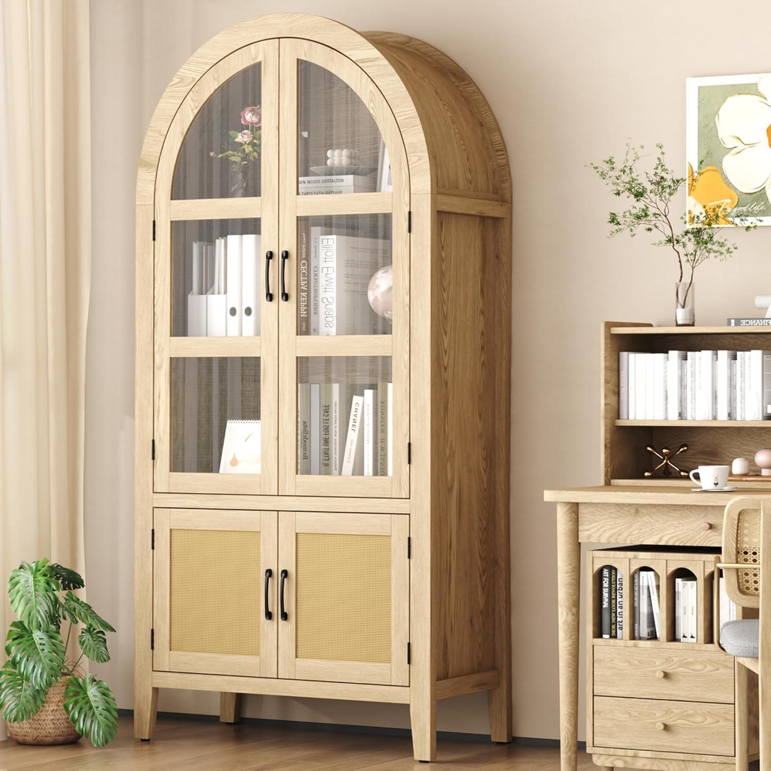 Latitude Run® HOMCOM 41" Modern Kitchen Pantry Freestanding Storage Cabinet With Double Doors Adjustable Shelves For Living Room - White