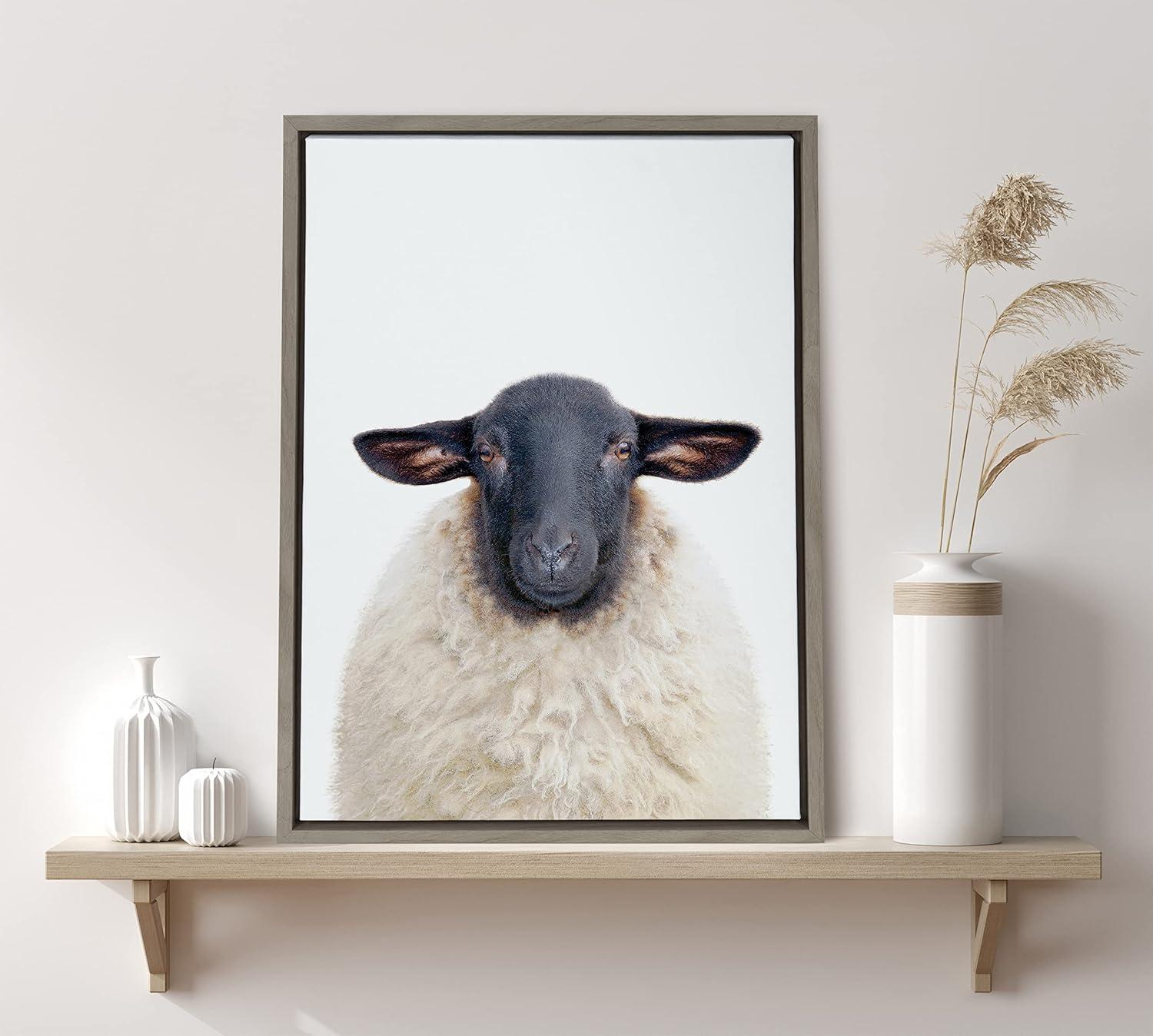 18" x 24" Sylvie Dorper Sheep Framed Canvas by Amy Peterson Art Studio - Kate & Laurel All Things Decor