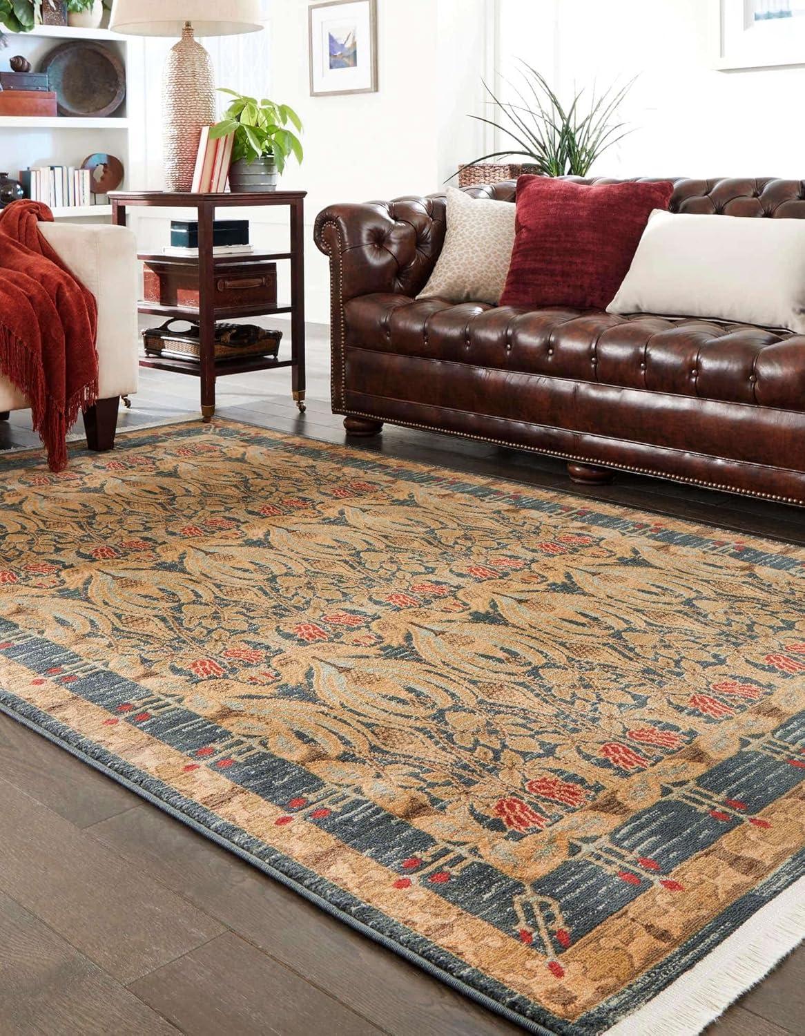 Unique Loom Contemporary Stirling Area Rug Denim Color