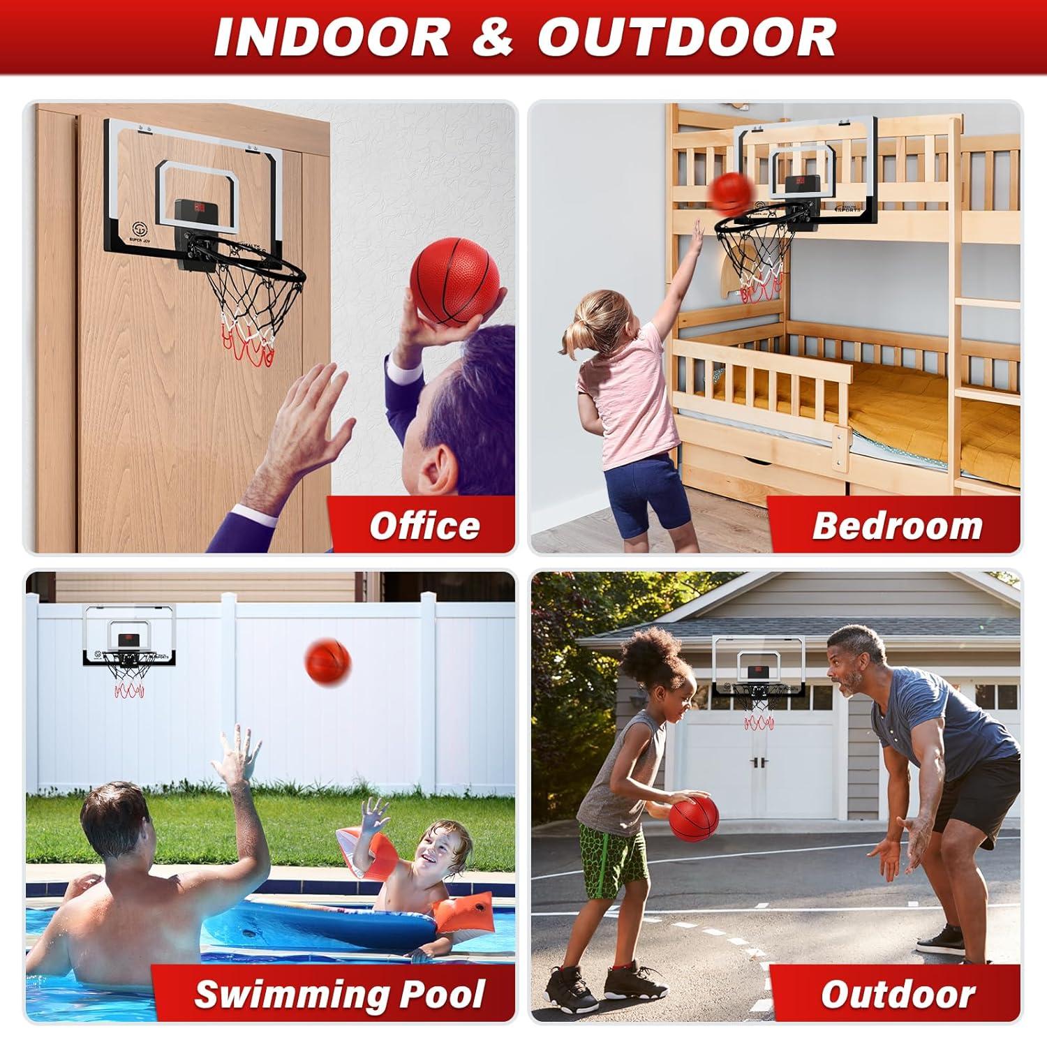 Pro Room Basketball Hoop Over The Door - Wall Mounted Basketball Hoop Set with Complete Accessories - Indoor Basketball Hoop for Kids & Adults