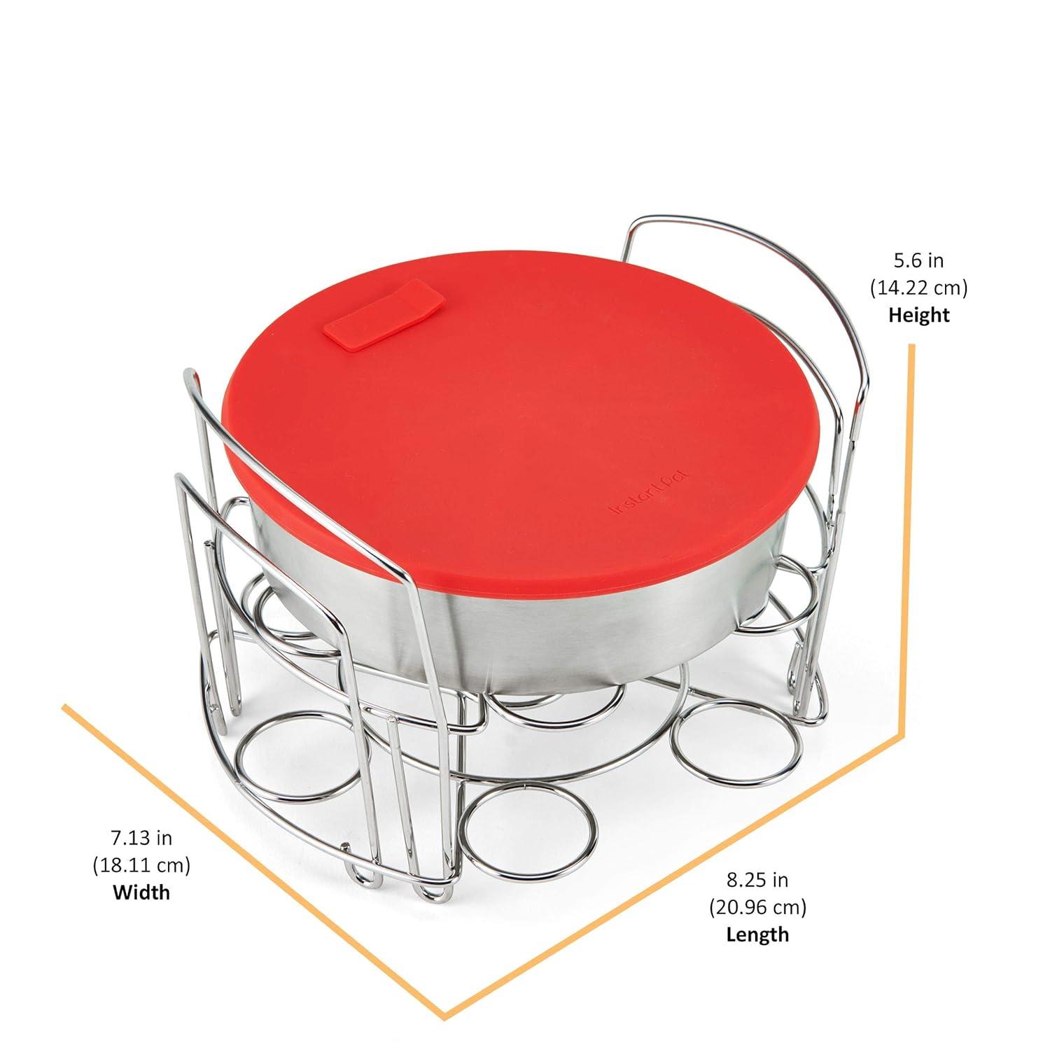 Instant Pot Cook/Bake Set of 2 - Wire Egg Racks and 1 Stainless Steel Pan with Lid