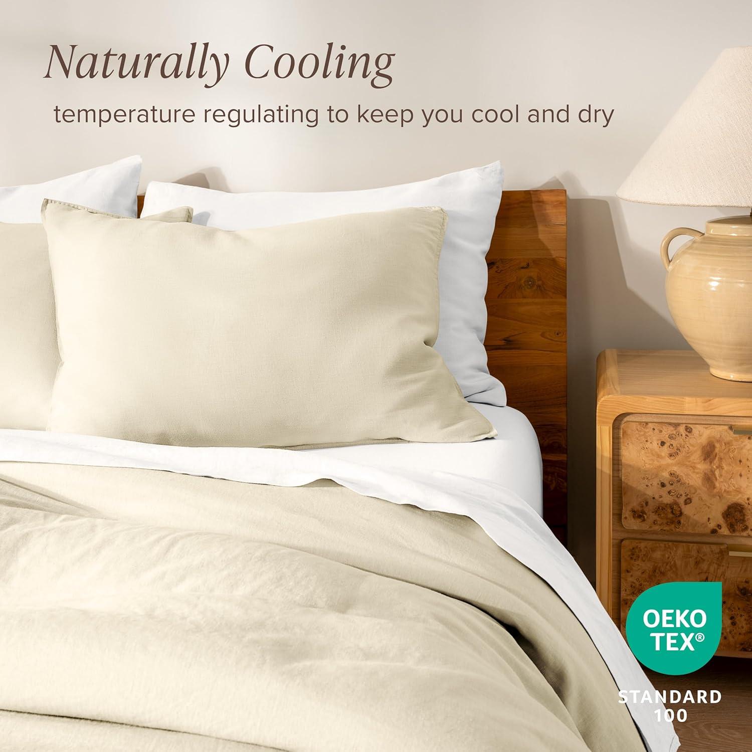 Bare Home Modern & Contemporary 100% Linen Duvet Cover Set
