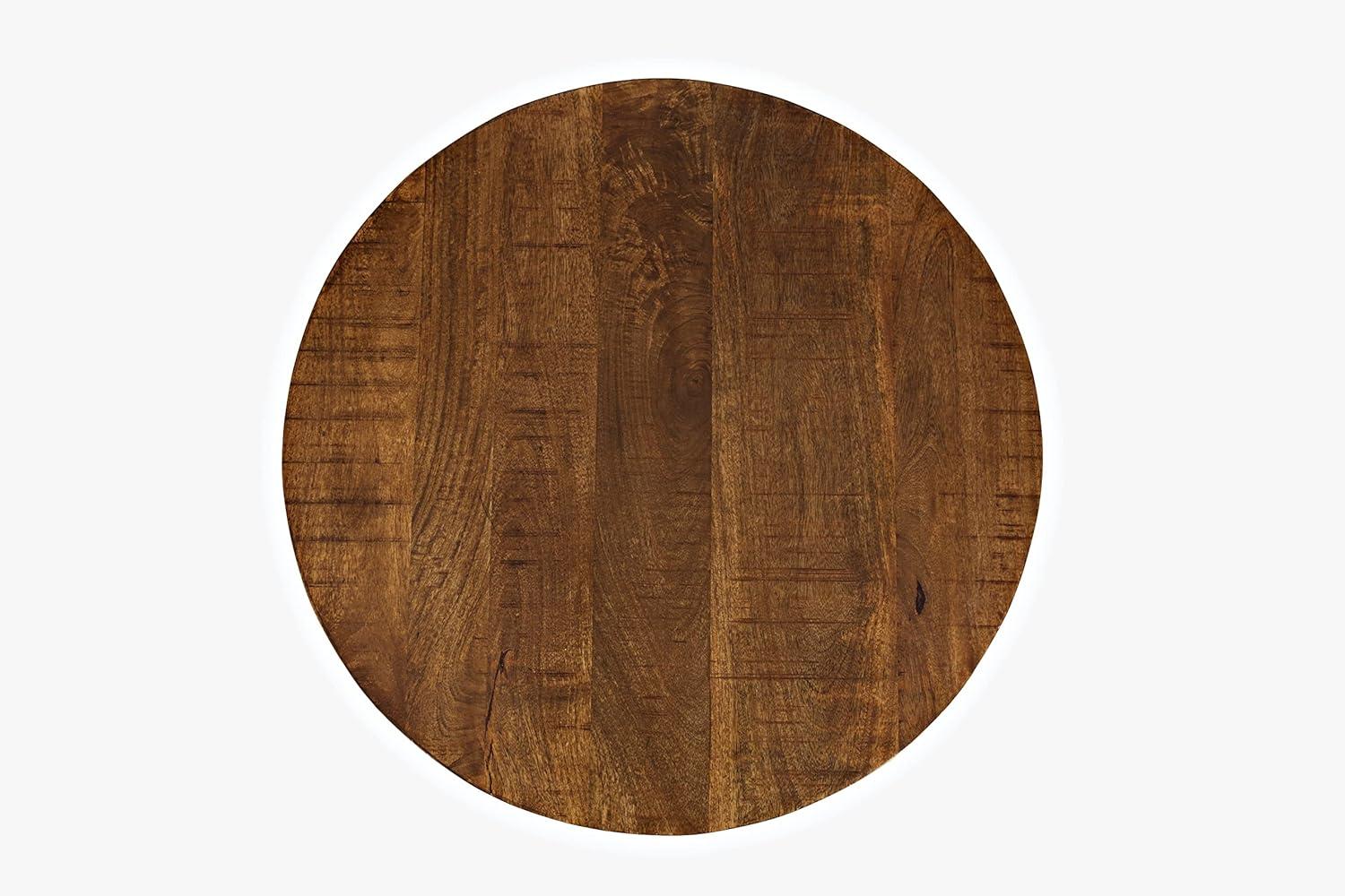 Jofran Global Archive Hand Carved Solid Mango Wood Pedestal Table