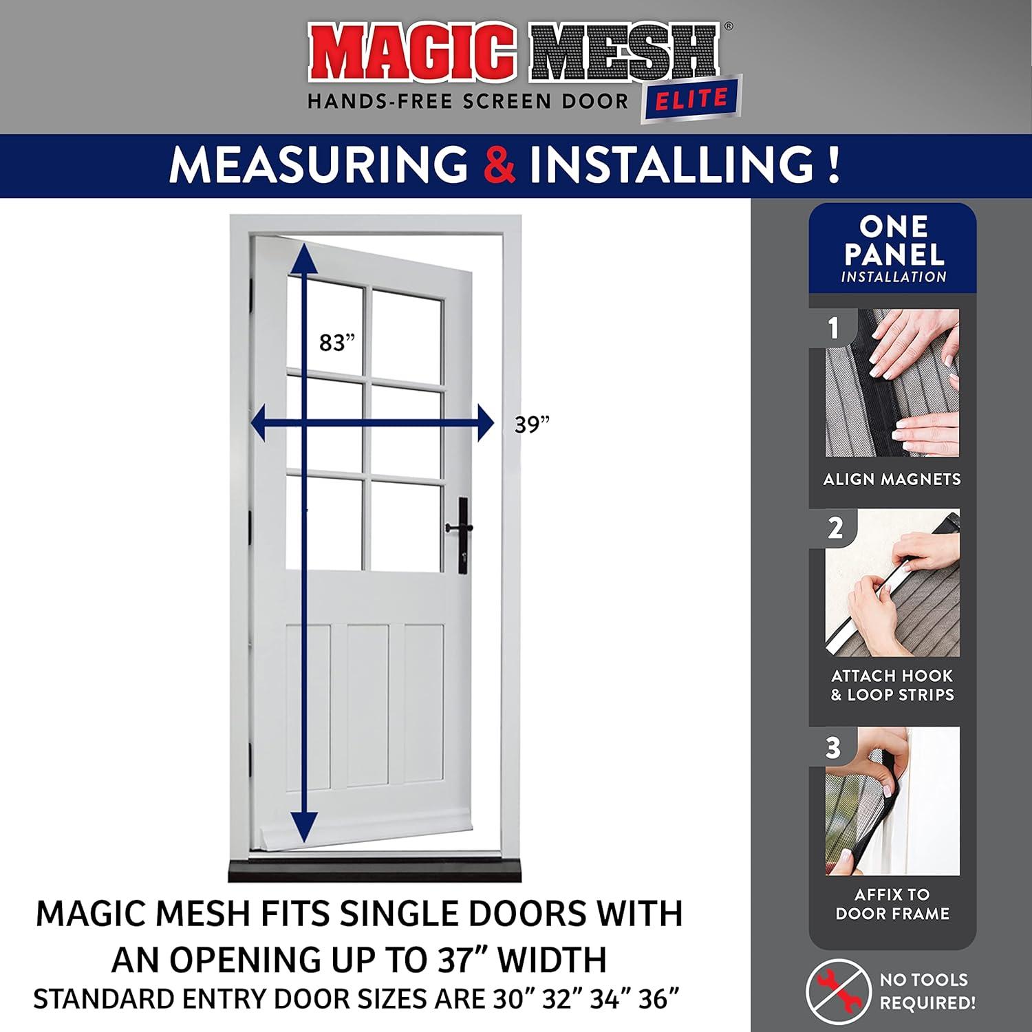 MAGIC MESH Screened Shelters Elite: Magnetic Doorway Screen, Polyester Canopy, Black, Easy Setup, 1 Door