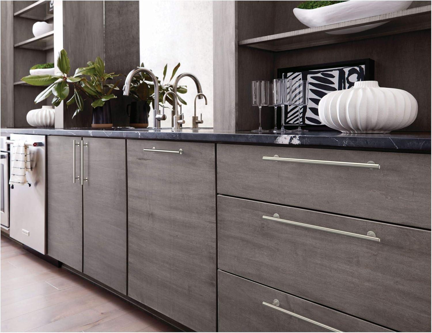 Amerock Radius 10-1/16 inch (256mm) Center-to-Center Satin Nickel Cabinet Pull