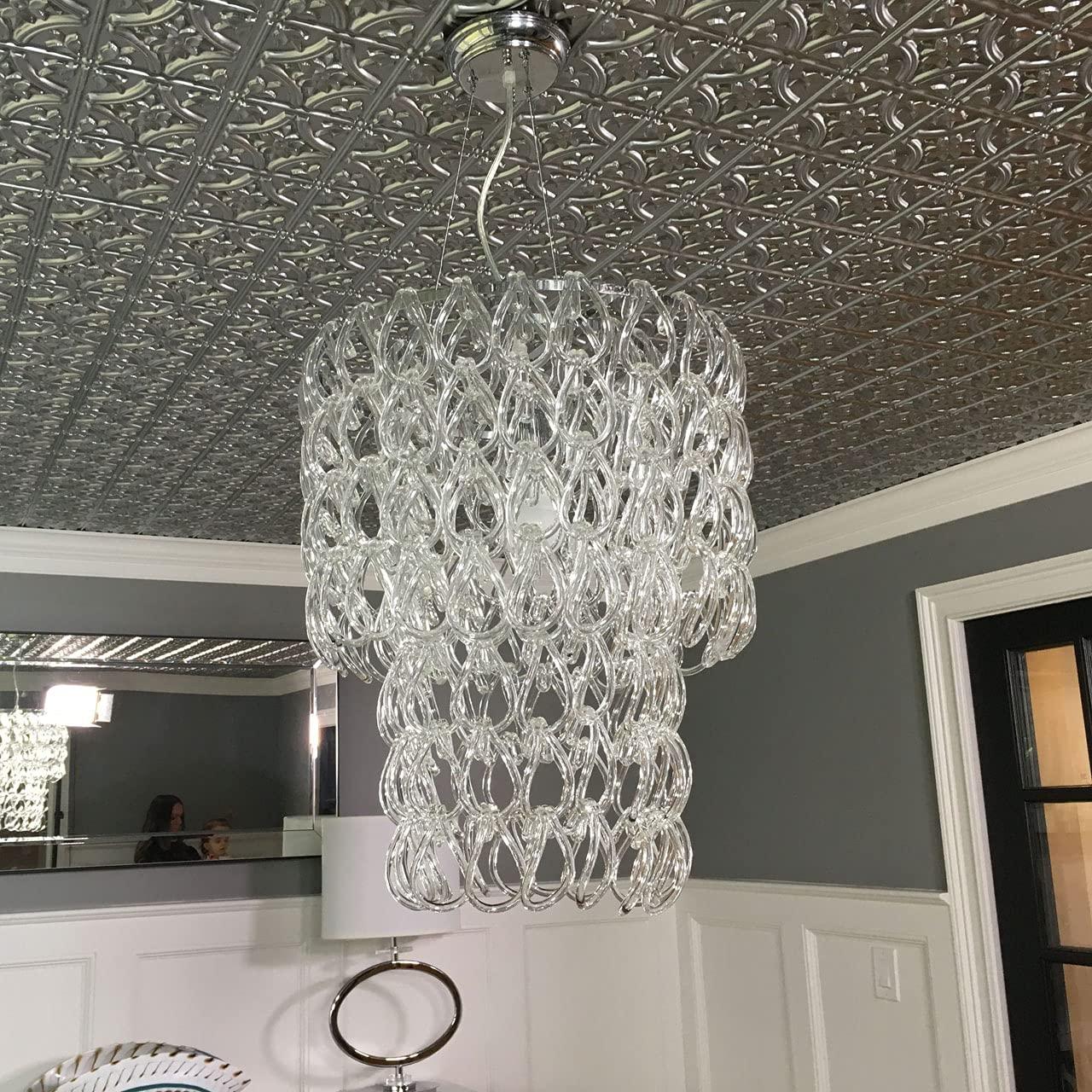 FromPlainToBeautifulInHours Gothic Reims 2 Ft. X 2 Ft. Drop-In Or Glue-Up PVC Ceiling Tile (Set of 10)