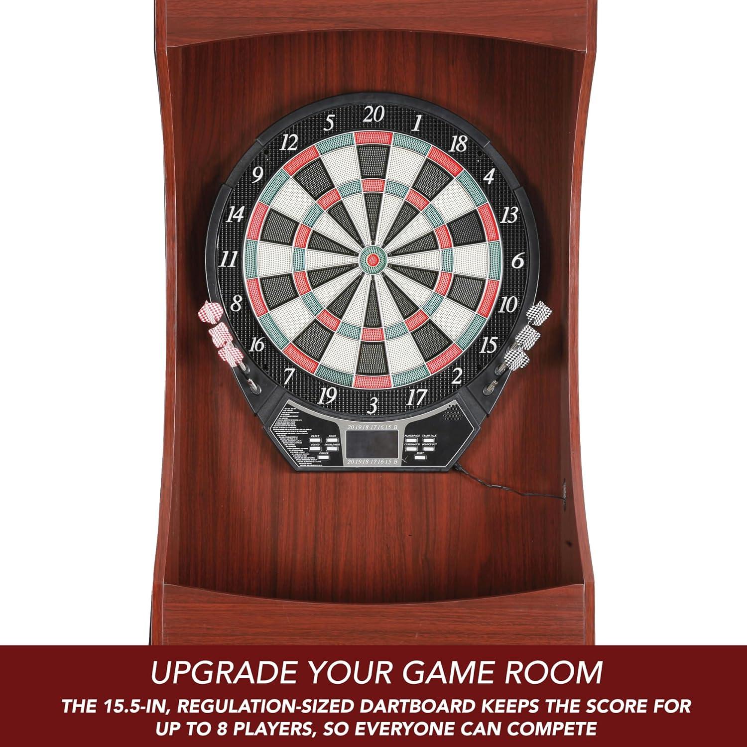 Electronic Dartboard and Cabinet Set with Darts