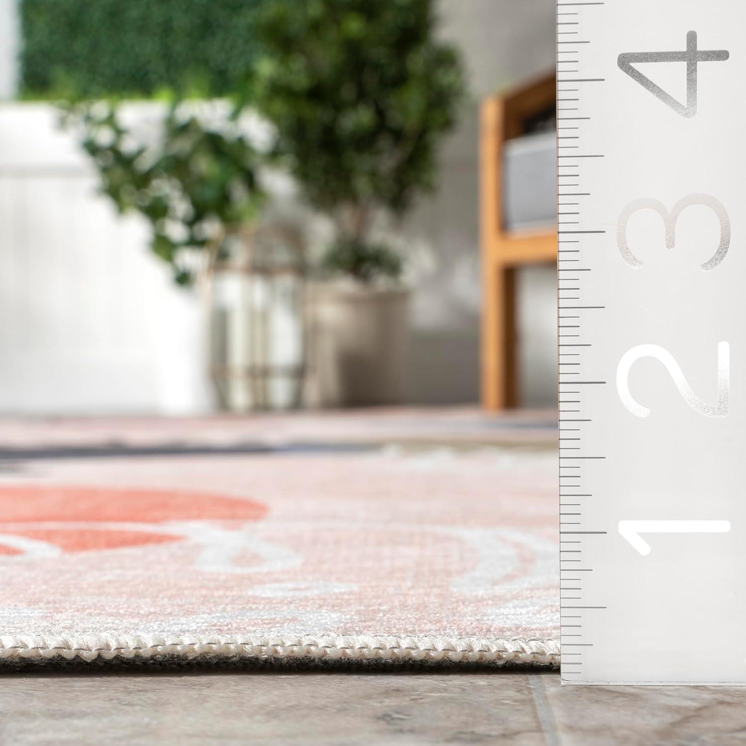 Nuloom Delmy Abstract Floral Pet Friendly Indoor/Outdoor Machine Washable Area Rug, 4' x 6', Multicolor