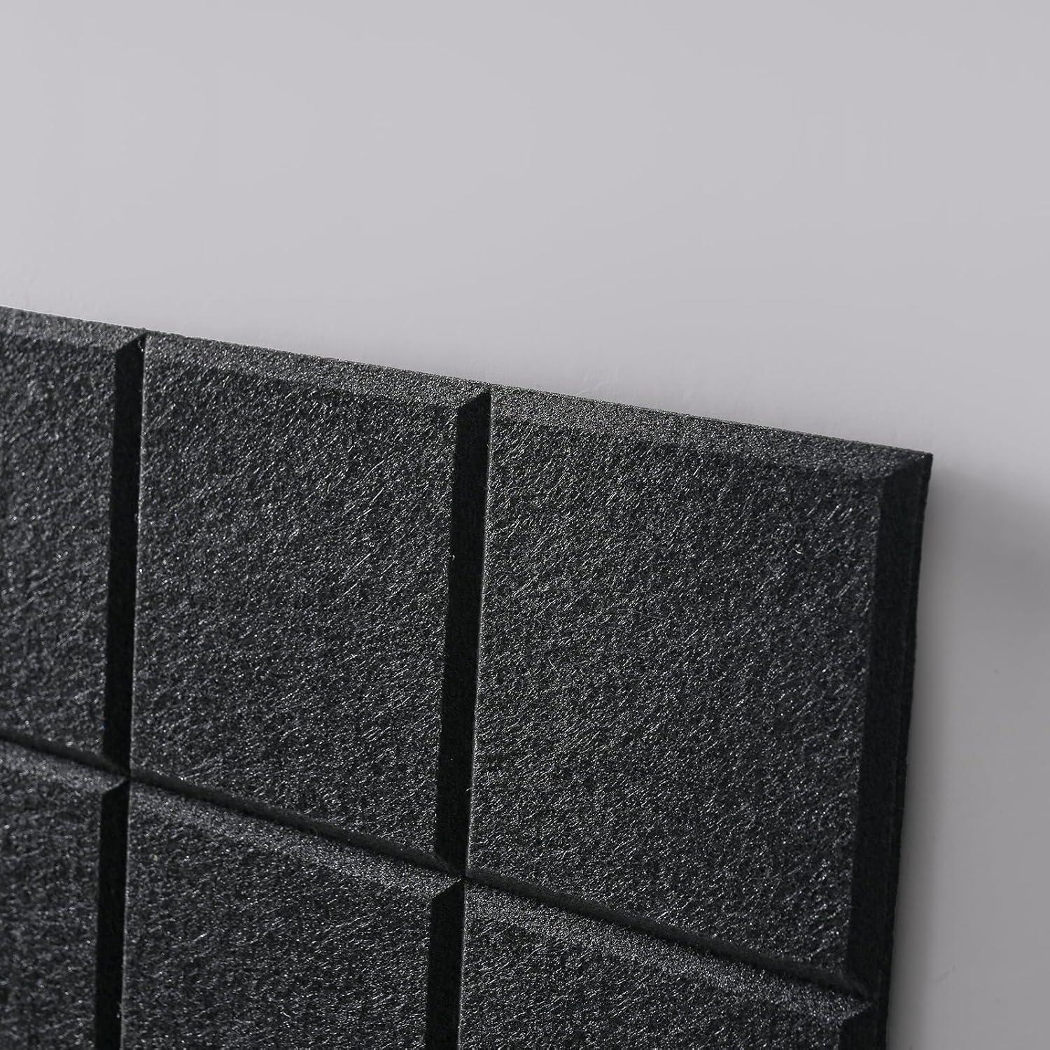 Large Cork Board Alternative 48" x 36", Black Bulletin Board, 12 Pack Felt Wall Tiles With 50 Pushpins, Pin Board Tack Board for Office (Dark Blue)