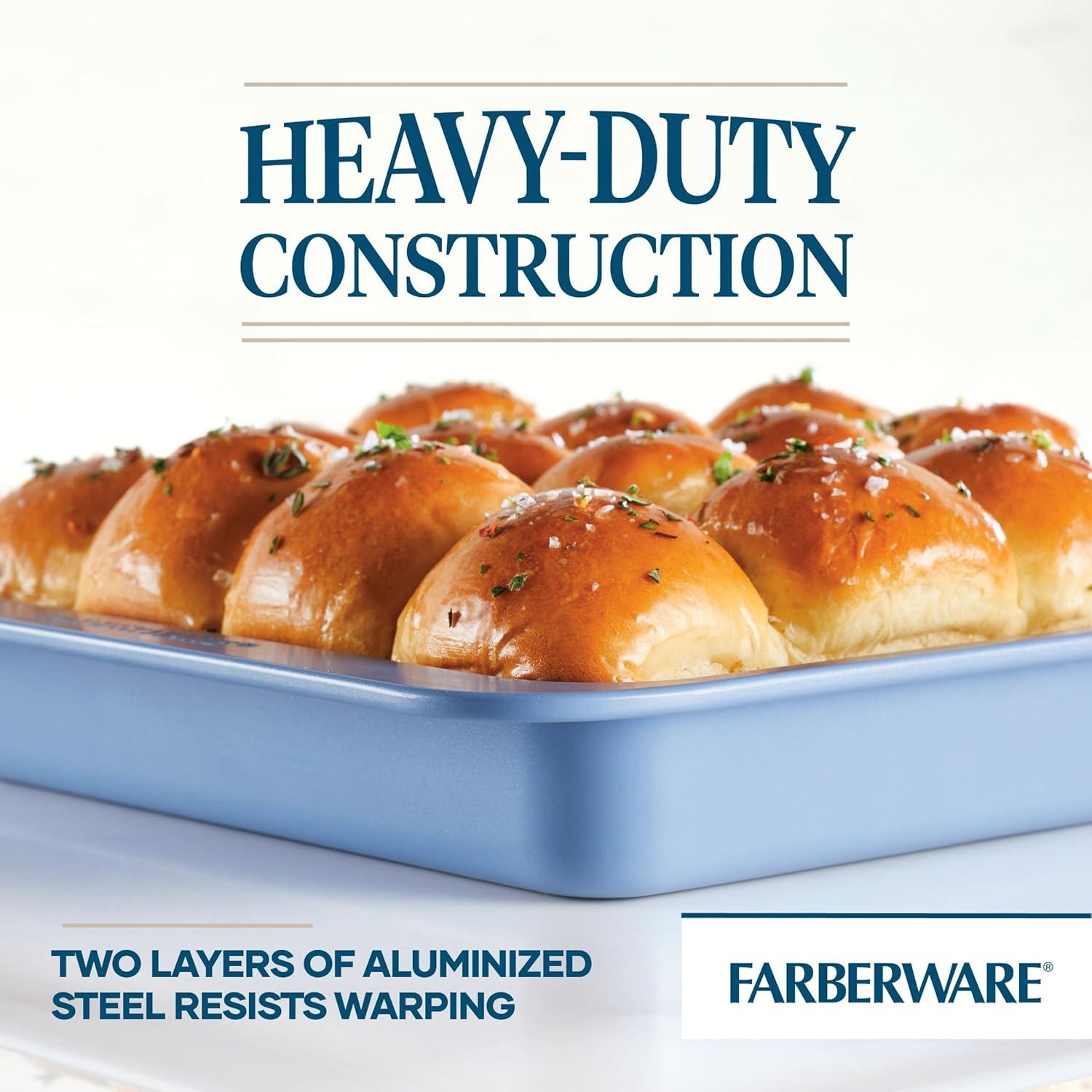 Farberware Farberware Easy Solutions Nonstick Bakeware Square Cake Pan, 9 Inch, Blue