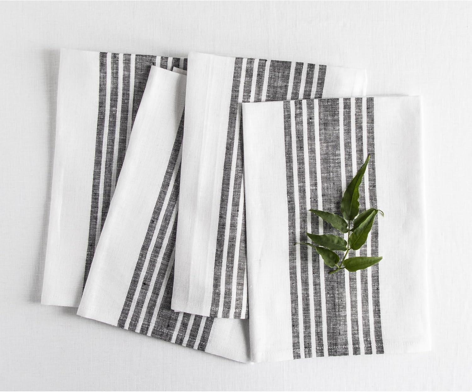 Farmhouse - 100% Pure Linen Square Dinner Napkins (Set of 4)