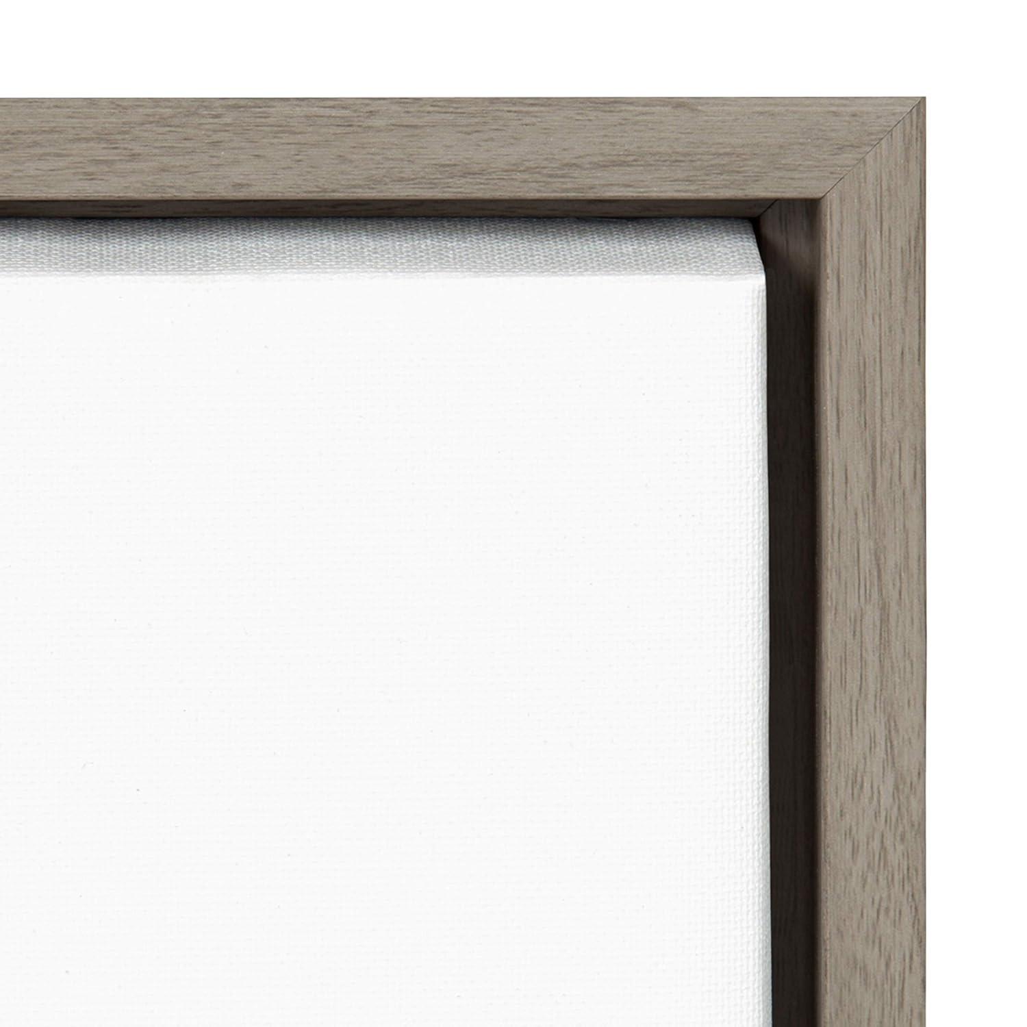 18" x 24" Sylvie Little Bloom by Myriam Van Neste Framed Wall Canvas Gray - Kate & Laurel All Things Decor