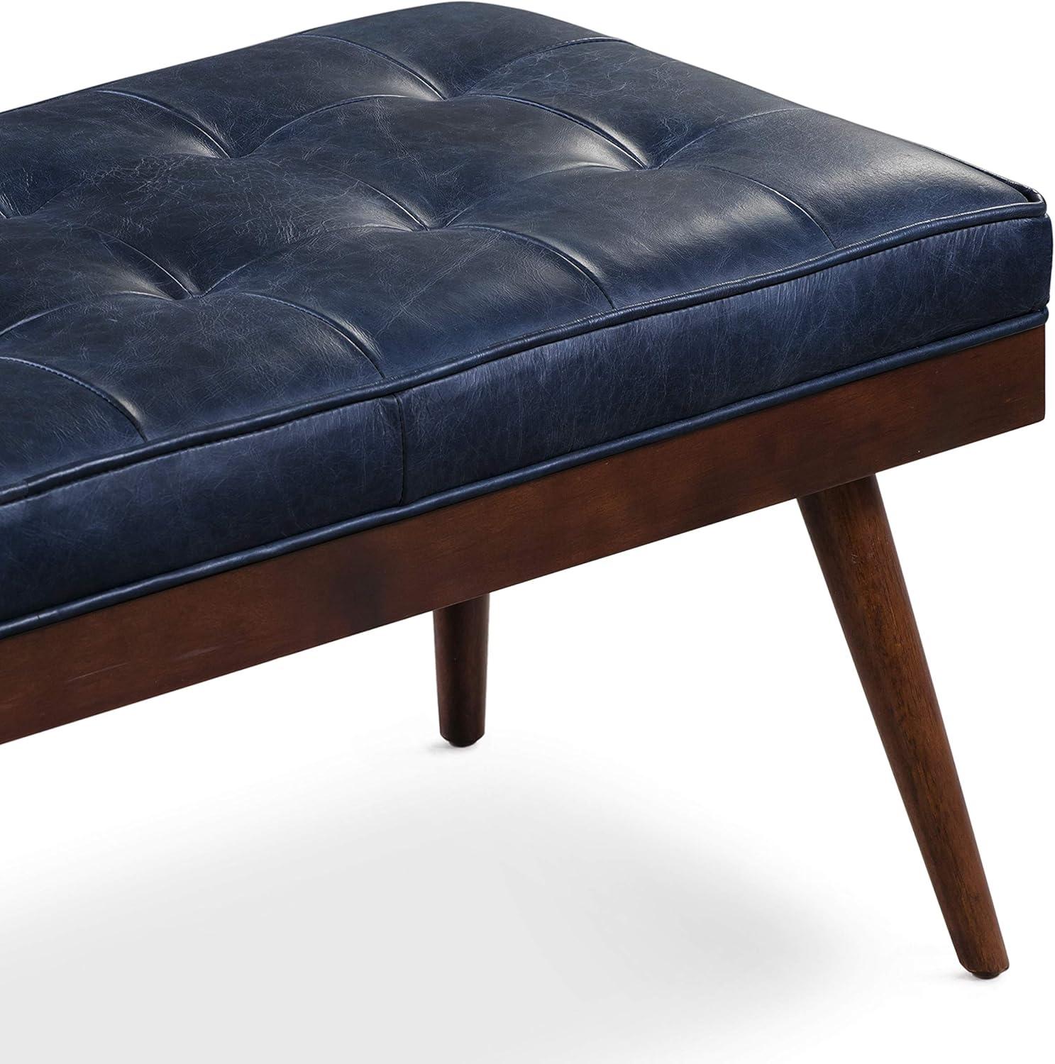 Athan Full-Grain Italian Genuine Leather Bench