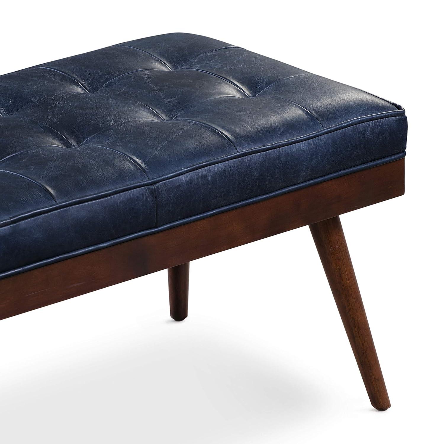 Athan Full-Grain Italian Genuine Leather Bench
