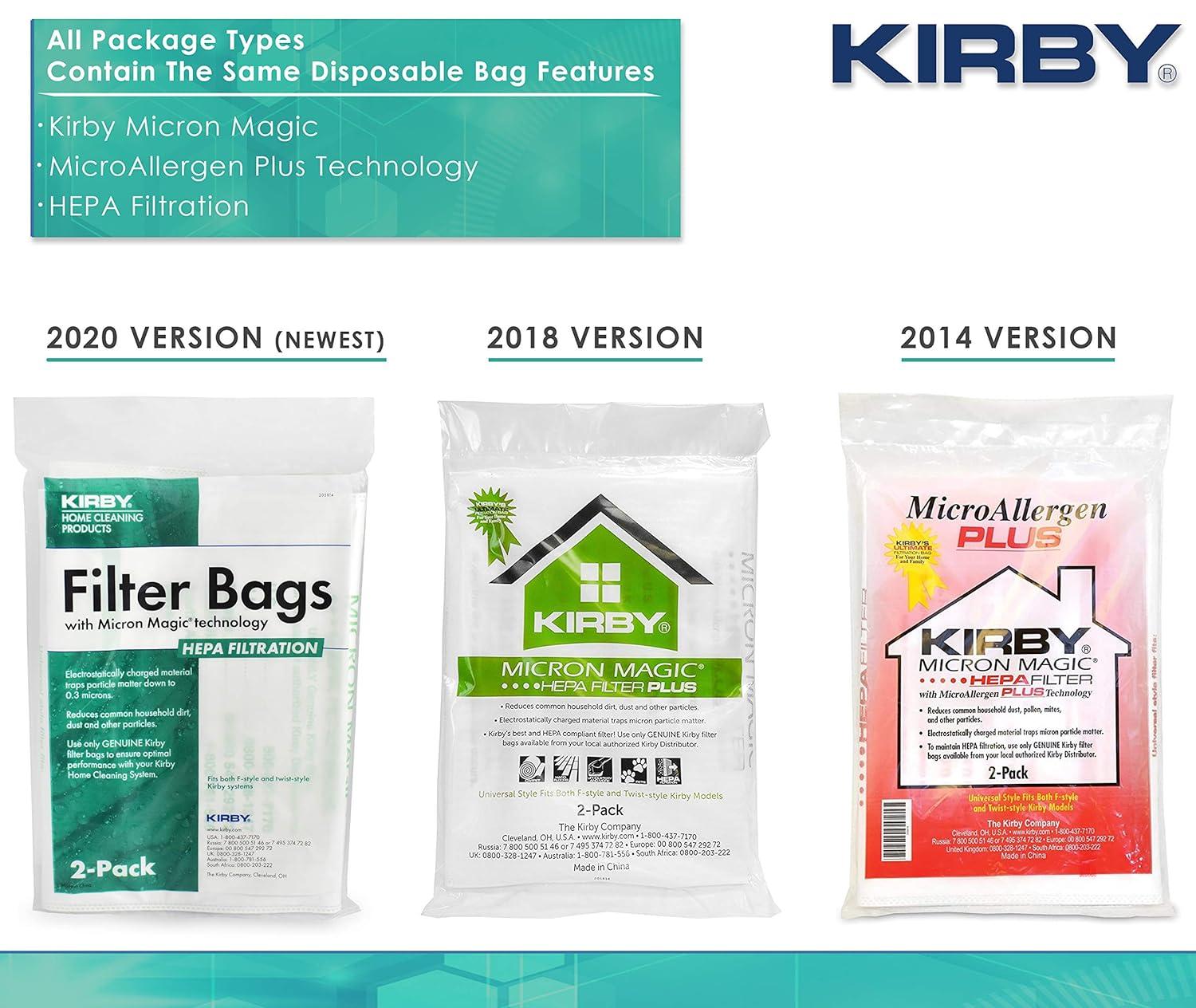 6 Genuine Kirby HEPA Filtration Universal Vacuum Bags Part Number 204814G