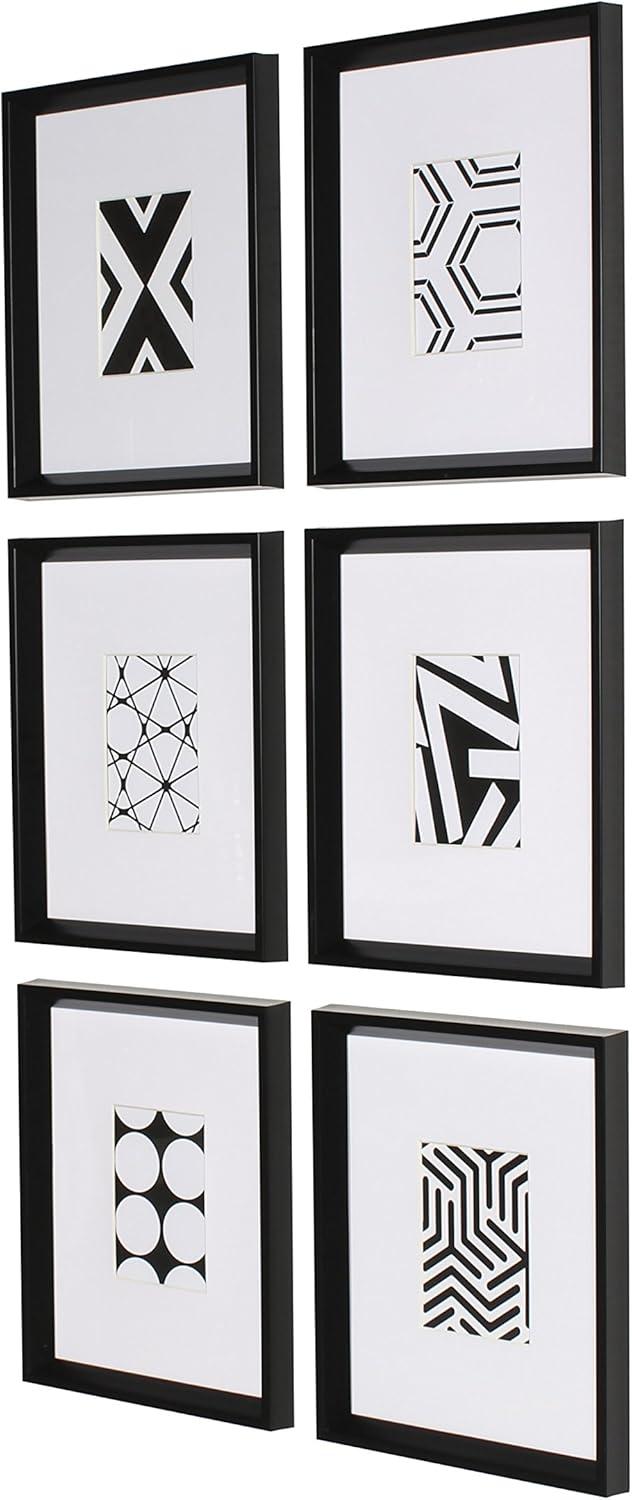 6pc 12" x 15" Calter Framed Print Art Set Black - Kate and Laurel