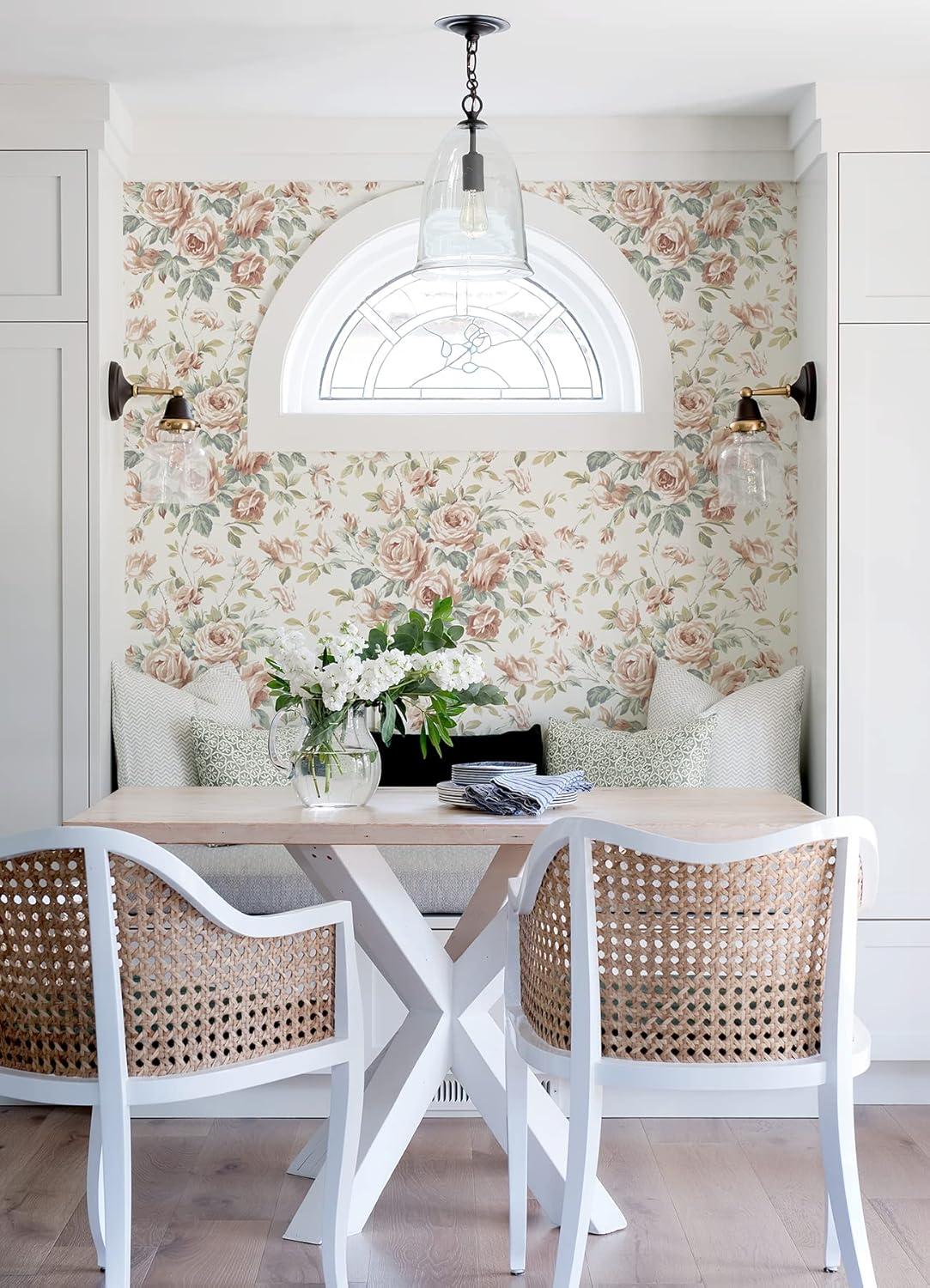 Chesapeake Manon Pink Rose Stitch Wallpaper